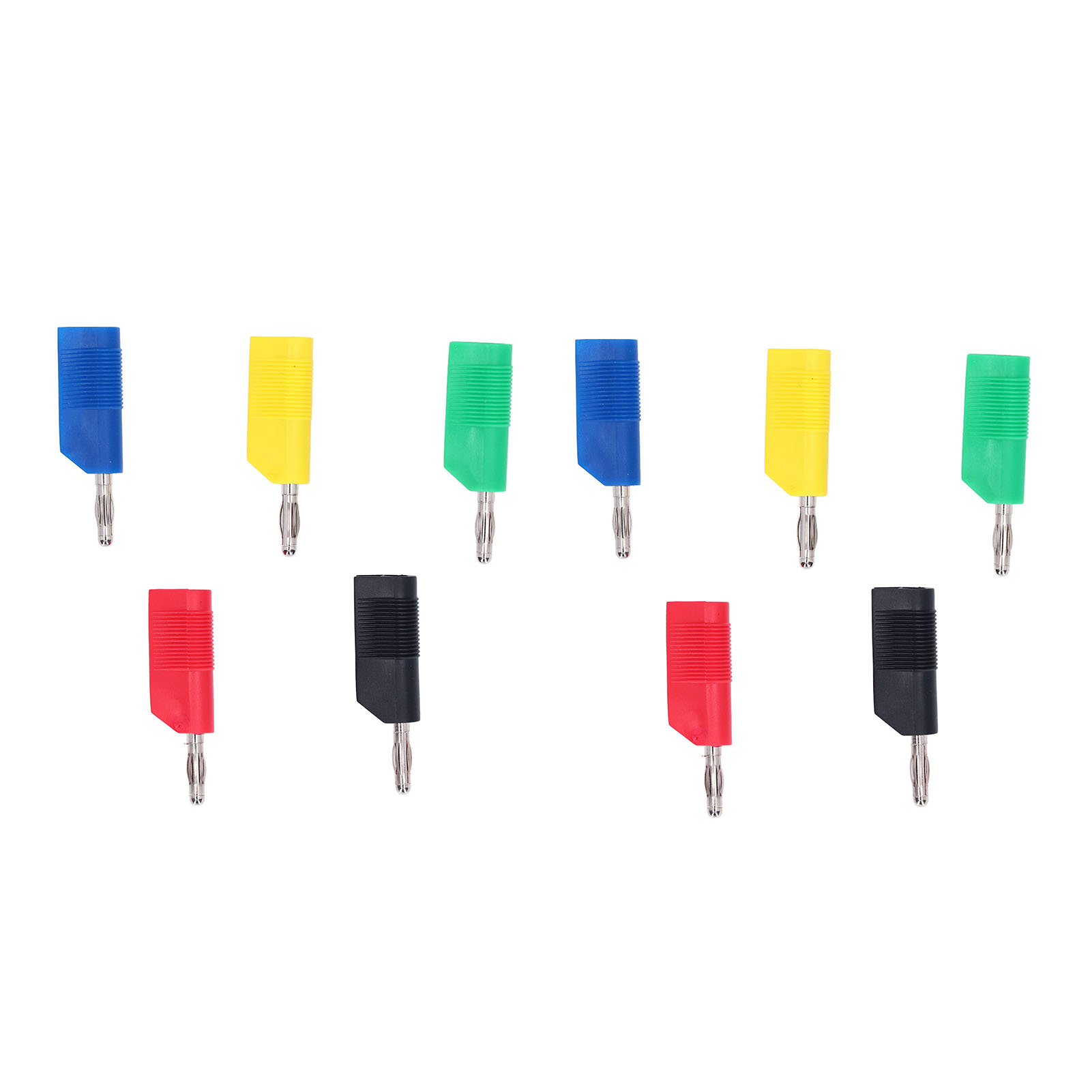 Packung Mit 10 Vernickelten 4-mm-bananensteckern Aus Messing Für Lautsprecherkabel. Adapterzubehör.