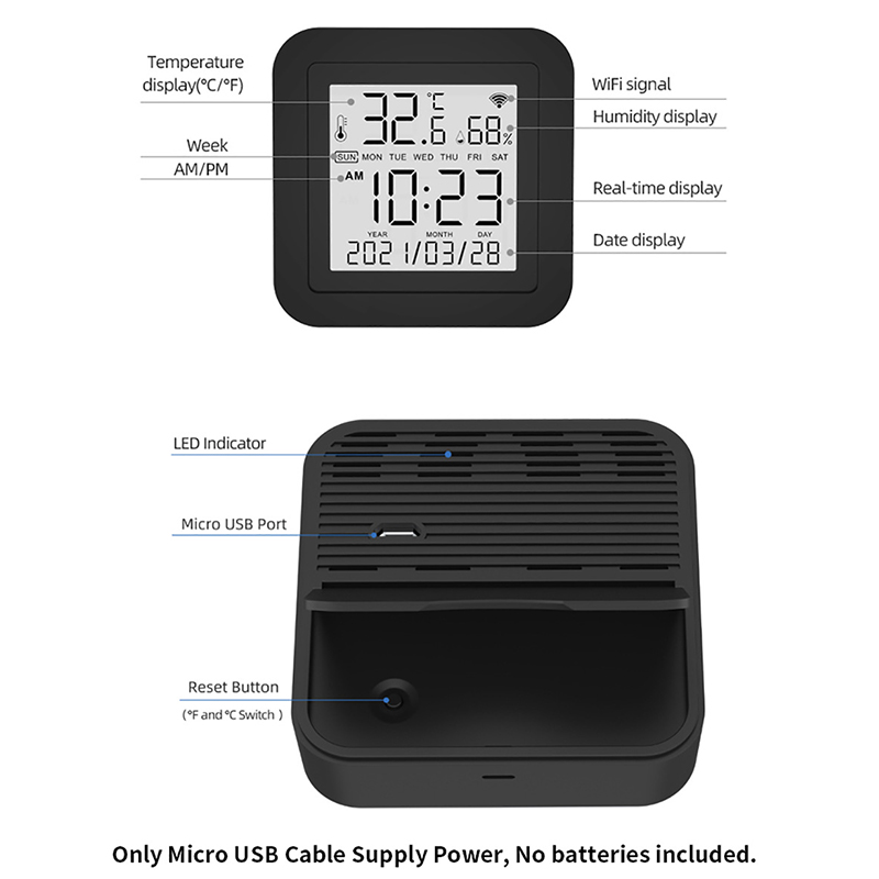 Digitales Thermometer-hygrometer Mit Infrarot-fernbedienung, Intelligenter Wlan-temperatur- Und Feuchtigkeitsmonitor Für Klimaanlagen Und Andere Klimageräte
