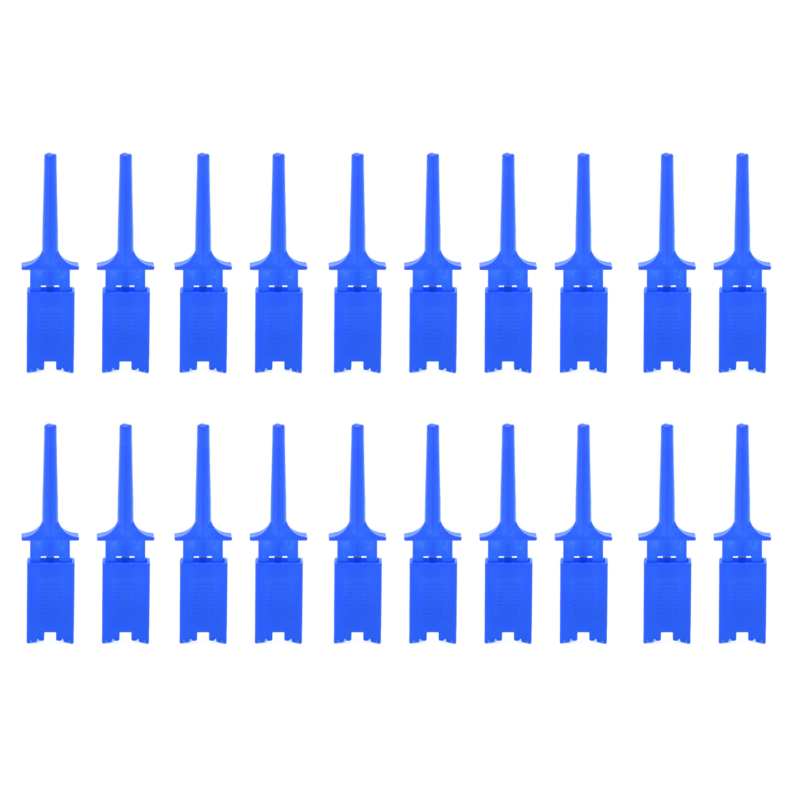 20 Flache Prüfhaken Aus Reinem Kupfer, Ersatzteile Für Leiterplatten, Präzise Elastizität, Hakenform, Blau