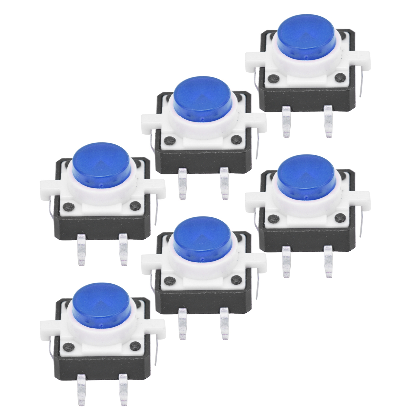 Packung Mit 20 Led-touch-tastern (momentanfunktion), 12 X 12 X 7,3 Mm, Blau