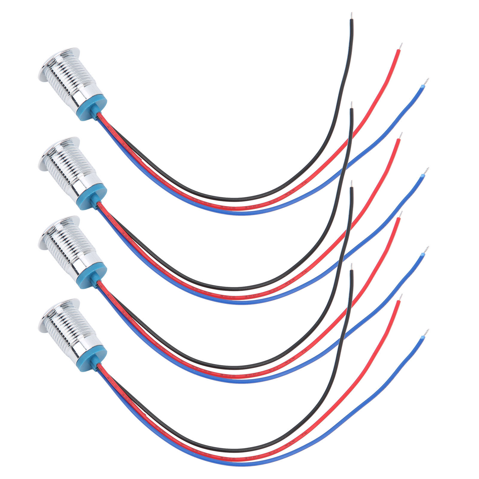 4er-pack Wasserdichte Led-anzeigeleuchten Mit Gemeinsamer Anode Für Industrielle Steuerungskomponenten, 12 Mm, 110–220 V, Rot Und Blau