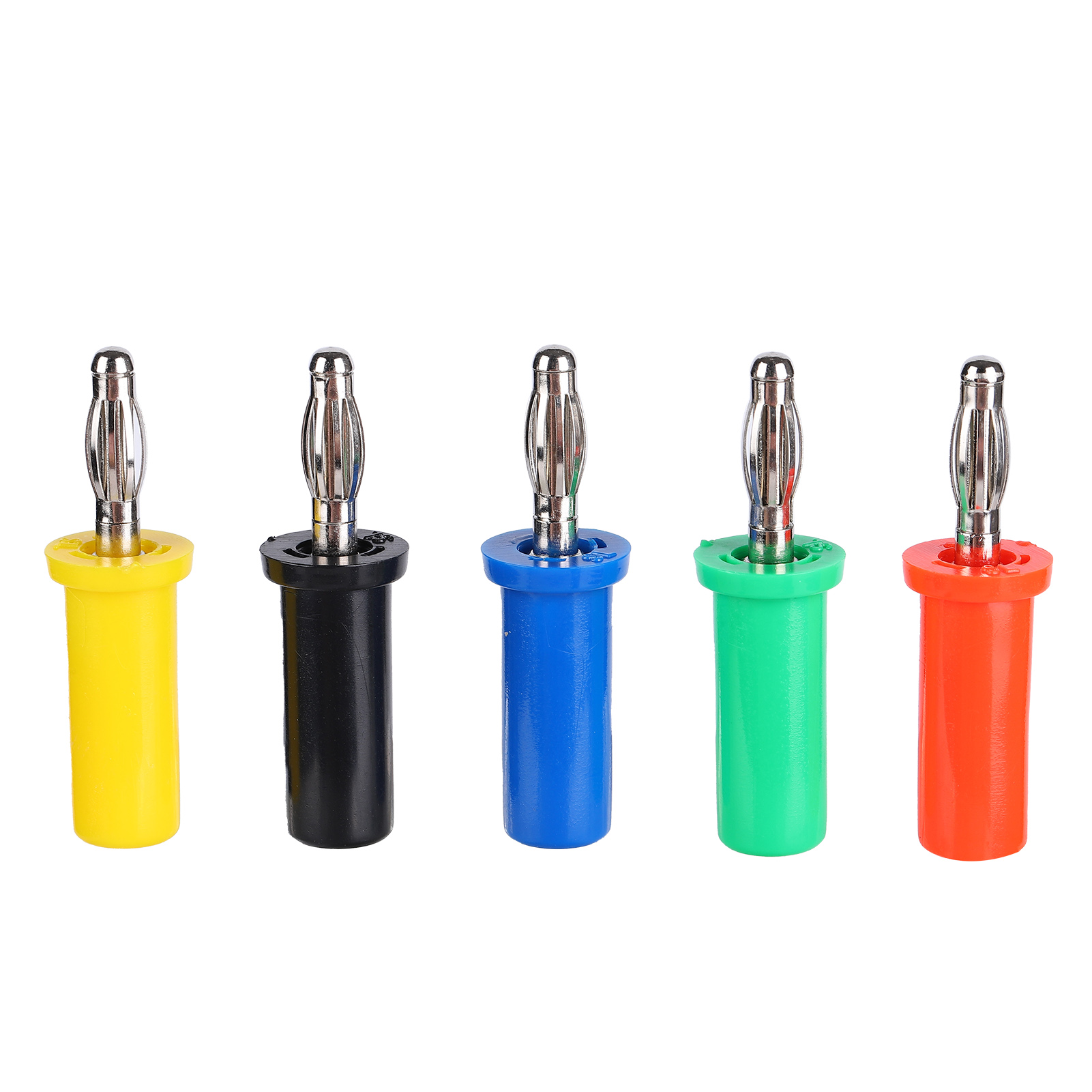 Packung Mit 5 U30 4 Mm Bananensteckern (rot, Schwarz, Gelb, Grün, Blau) Für Elektrische Prüfungen