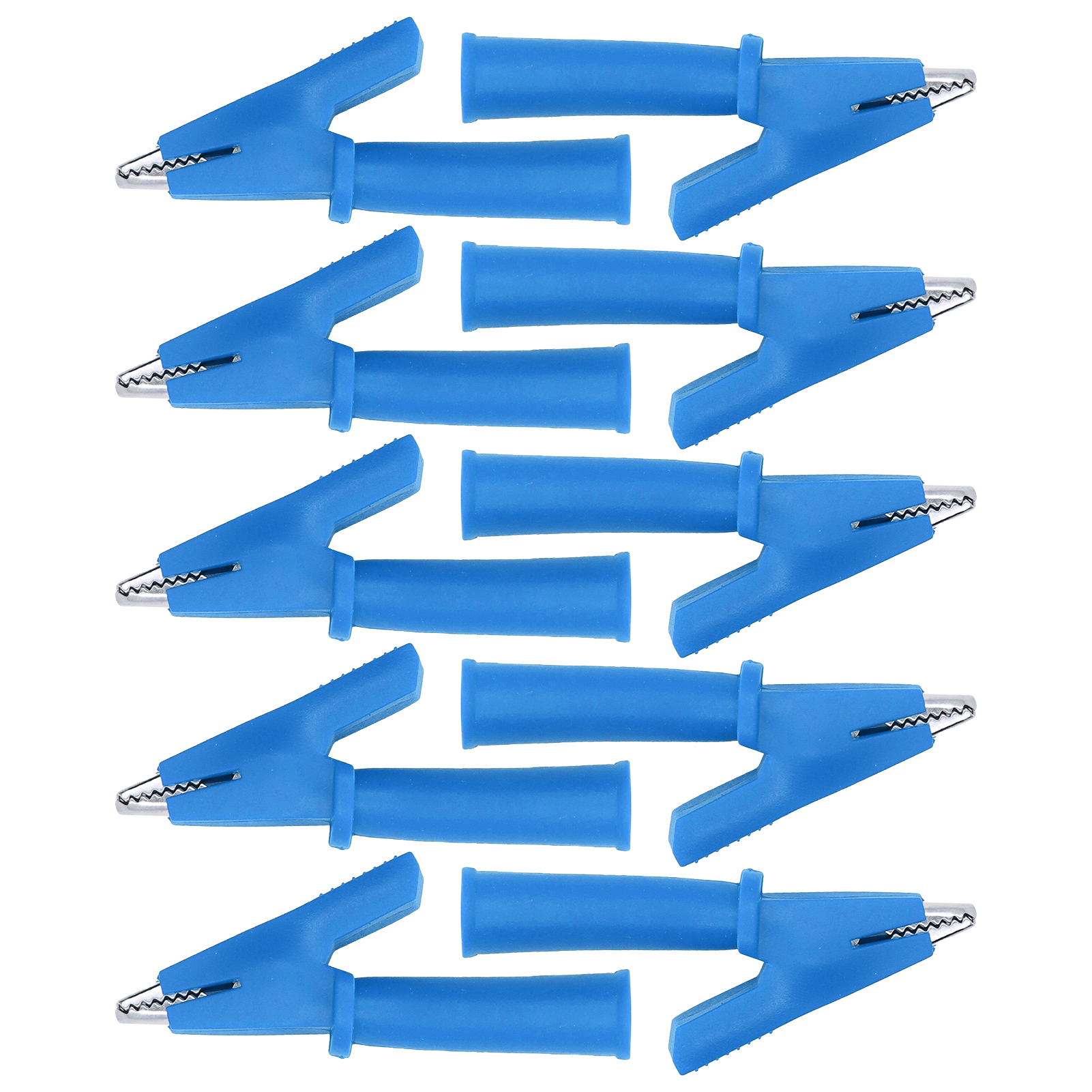 Packung Mit 10 Pvc-isolierten Krokodilklemmen Aus Messing Für Multimeter, Kompatibel Mit 4 Mm Bananensteckern (blau).