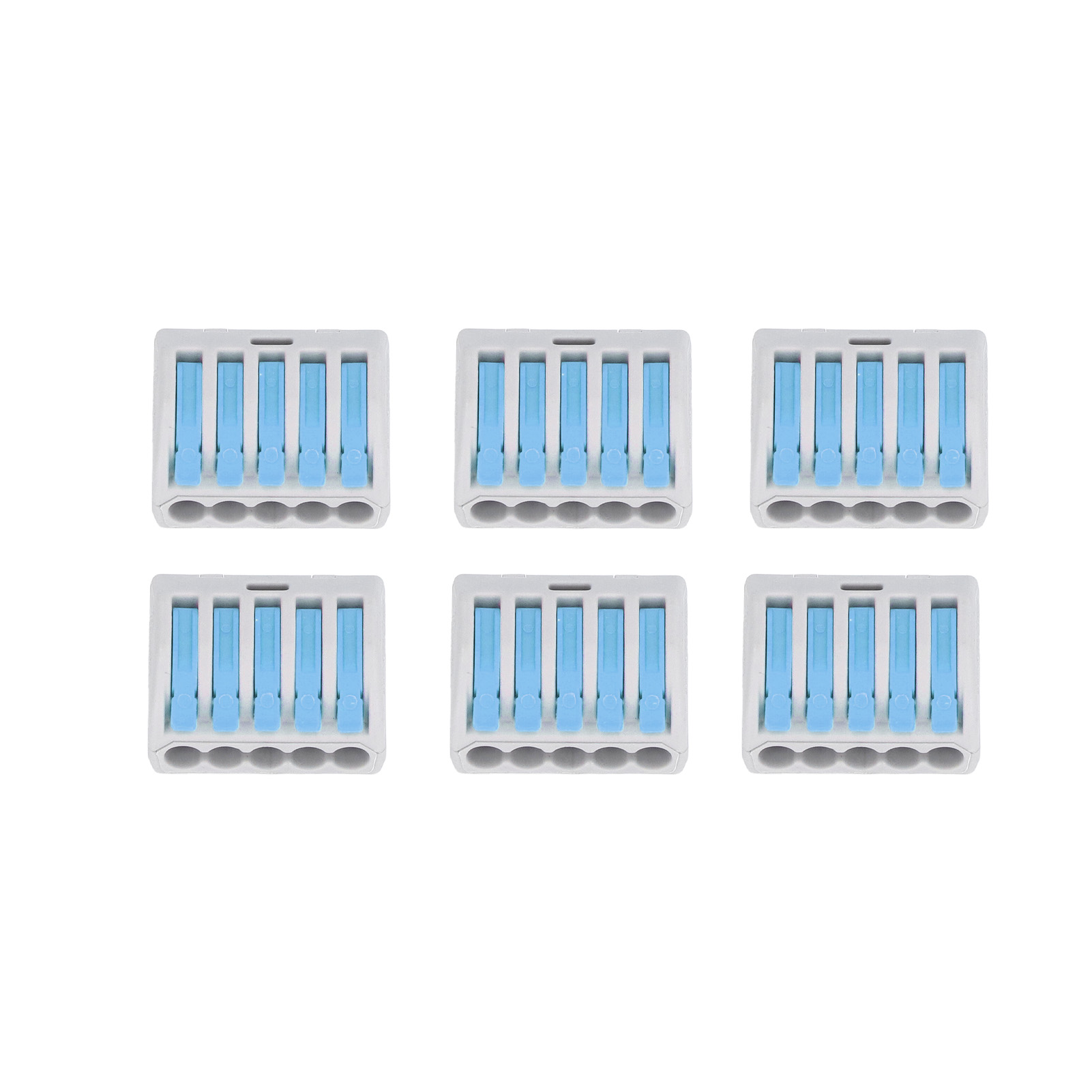 Packung Mit 40 Hebel- Und Mutterverbindern, Kompakter 5-adriger Klemmenblock Für Schnelle Verbindungen, Pct-215 (blau).