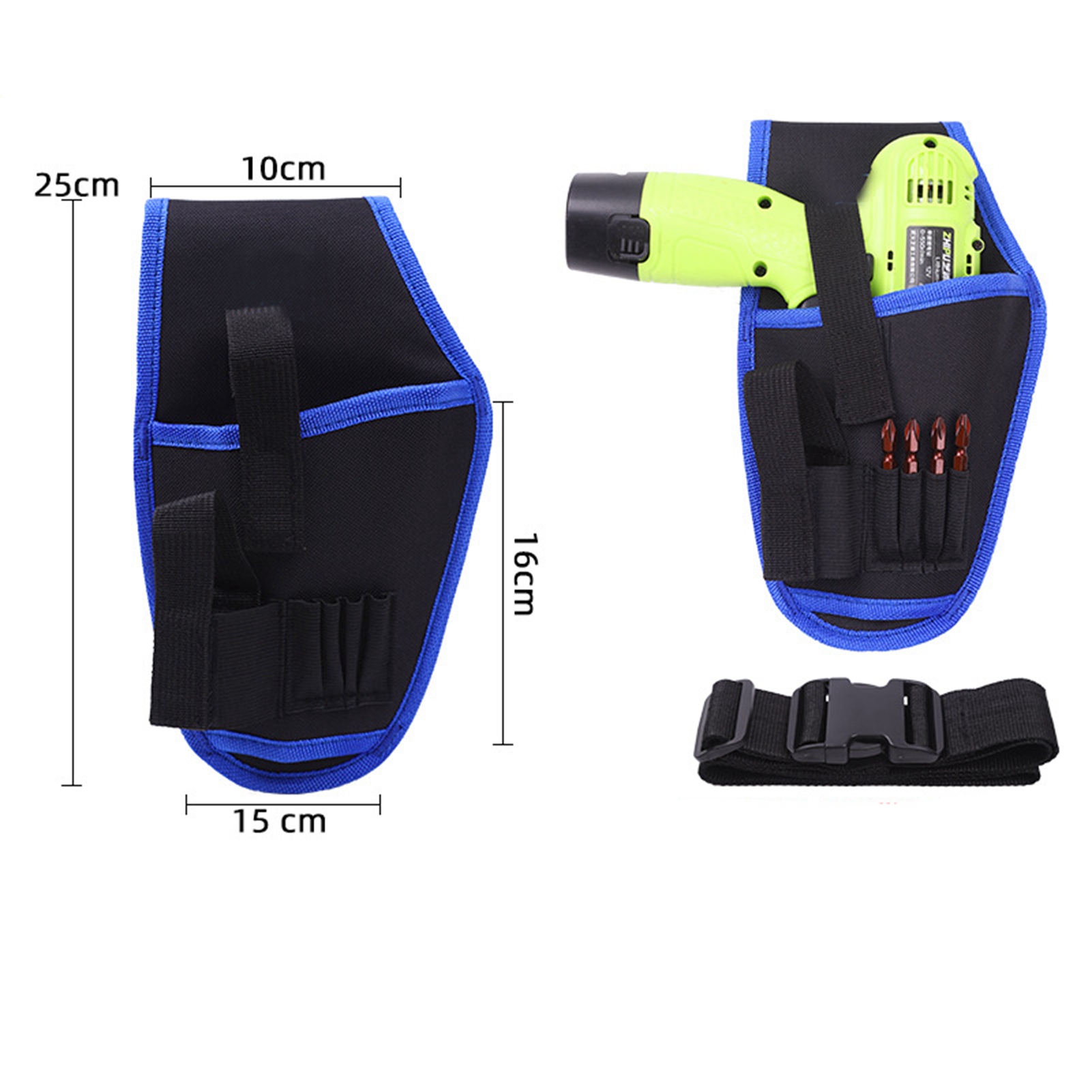Tragbare, Multifunktionale Werkzeugtasche Aus Oxford-gewebe, Kleine Größe, Für Reparaturen, Elektriker, Mit Gürtel, Blau L106, 25 X 10 Cm