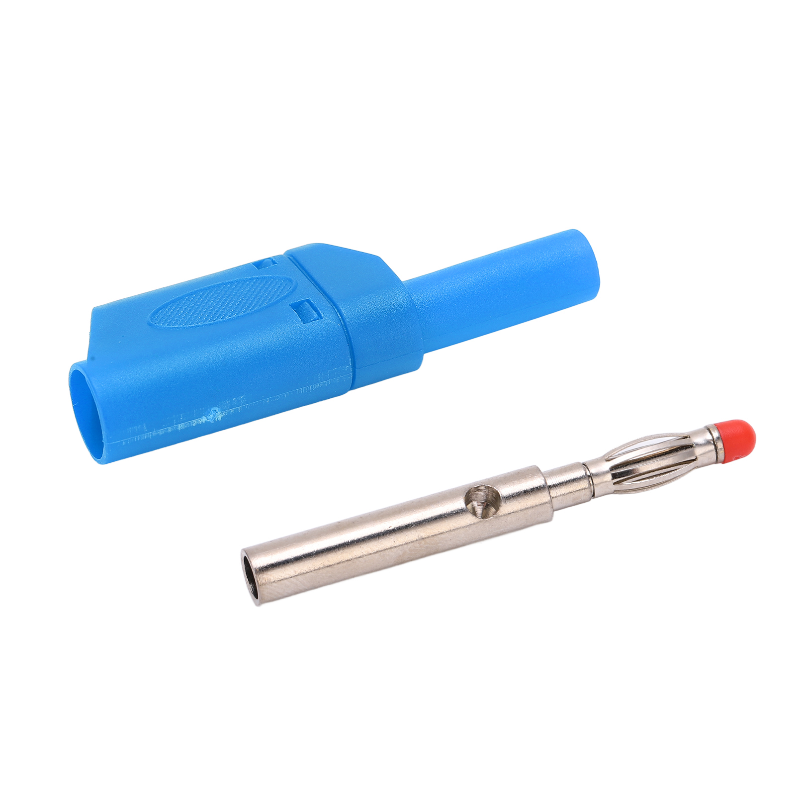 Packung Mit 10 Isolierten Sicherheitsbananensteckern 22.160 4 Mm Mit Etui Für Elektronische Prüfungen (blau).