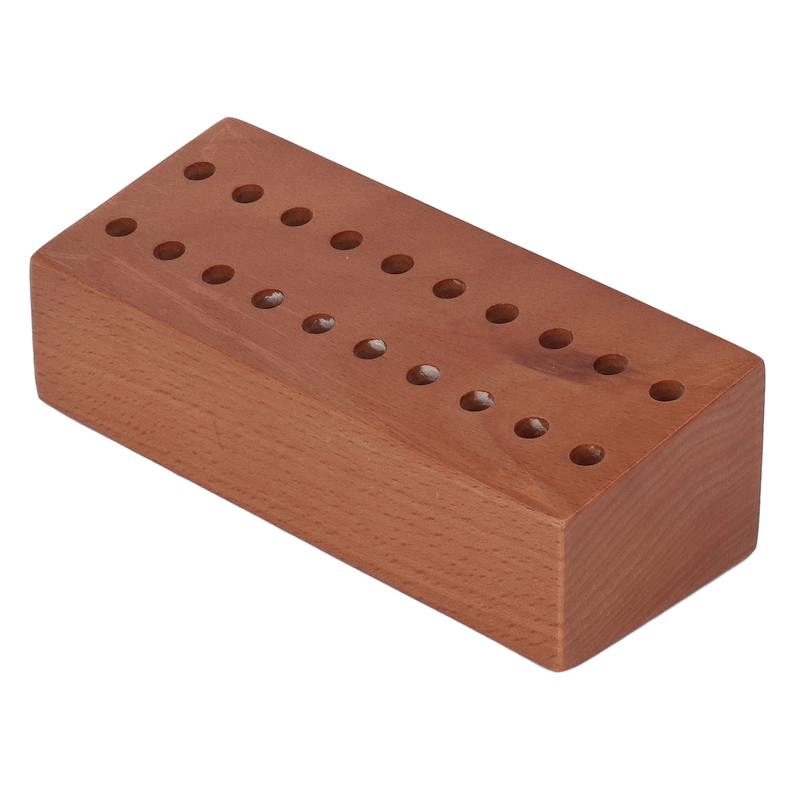 Holzschraubendreherhalter, 20 Löcher, Aus Kiefernholz, Für Uhrmacherpinzetten (braun).