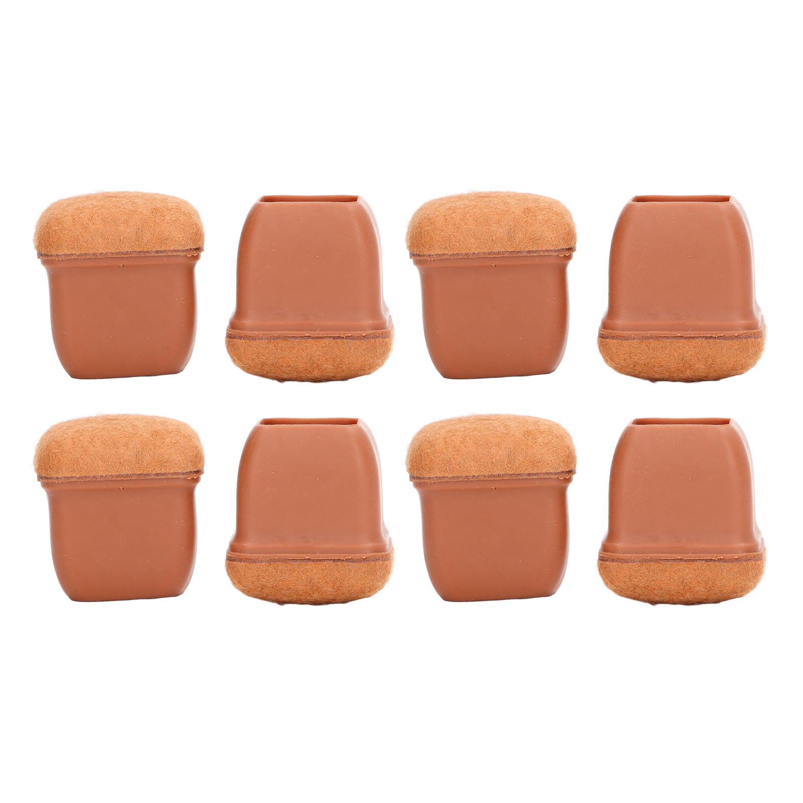 Set Mit 8 Stuhl-, Hocker- Und Tischbeinschonern, Geräuscharm Und Dick, Braun, Quadratisch, Größe M