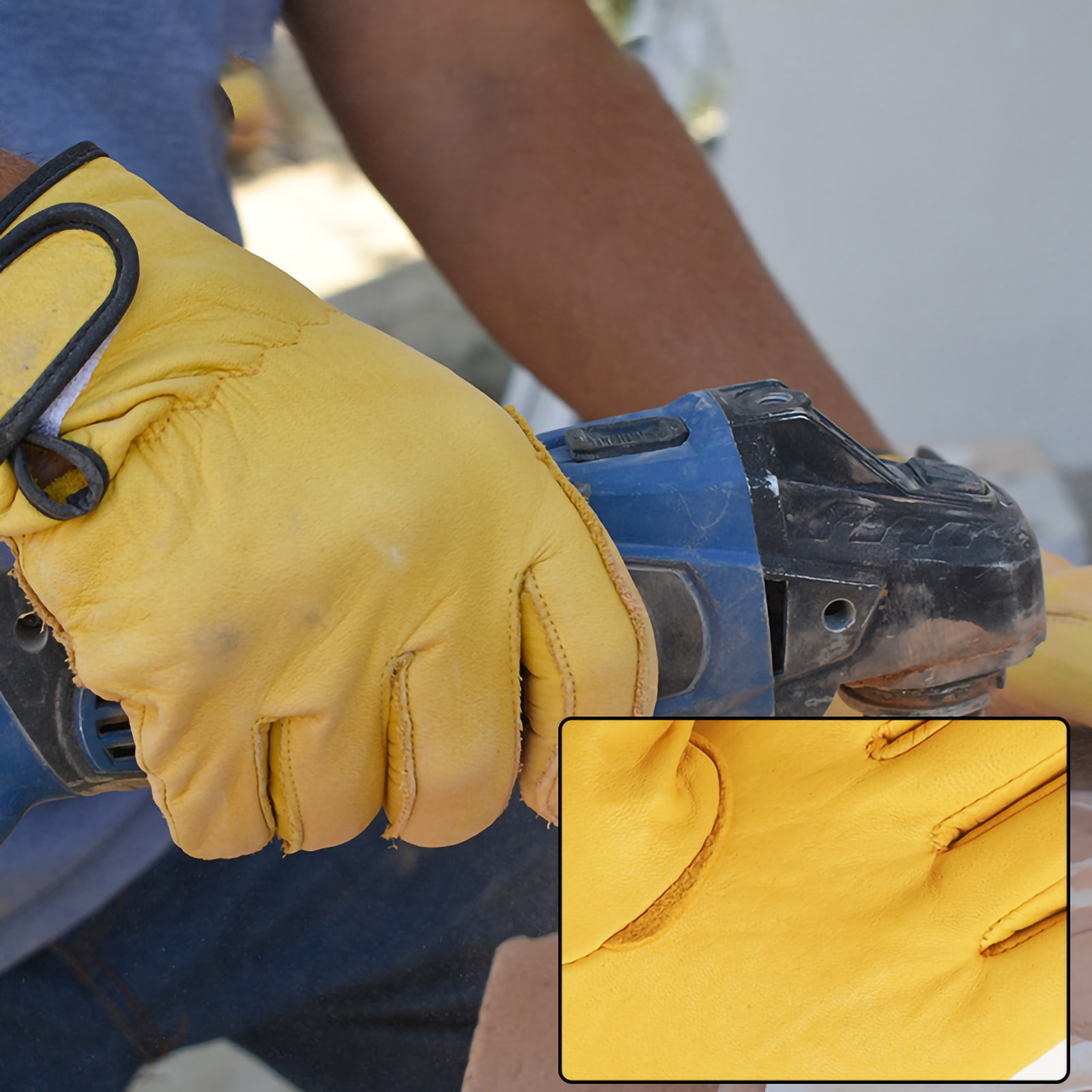 Lederarbeitshandschuhe, Strapazierfähig, Schutzhandschuhe Für Alltägliche Gartenarbeiten, Größe Xxl, Gelb