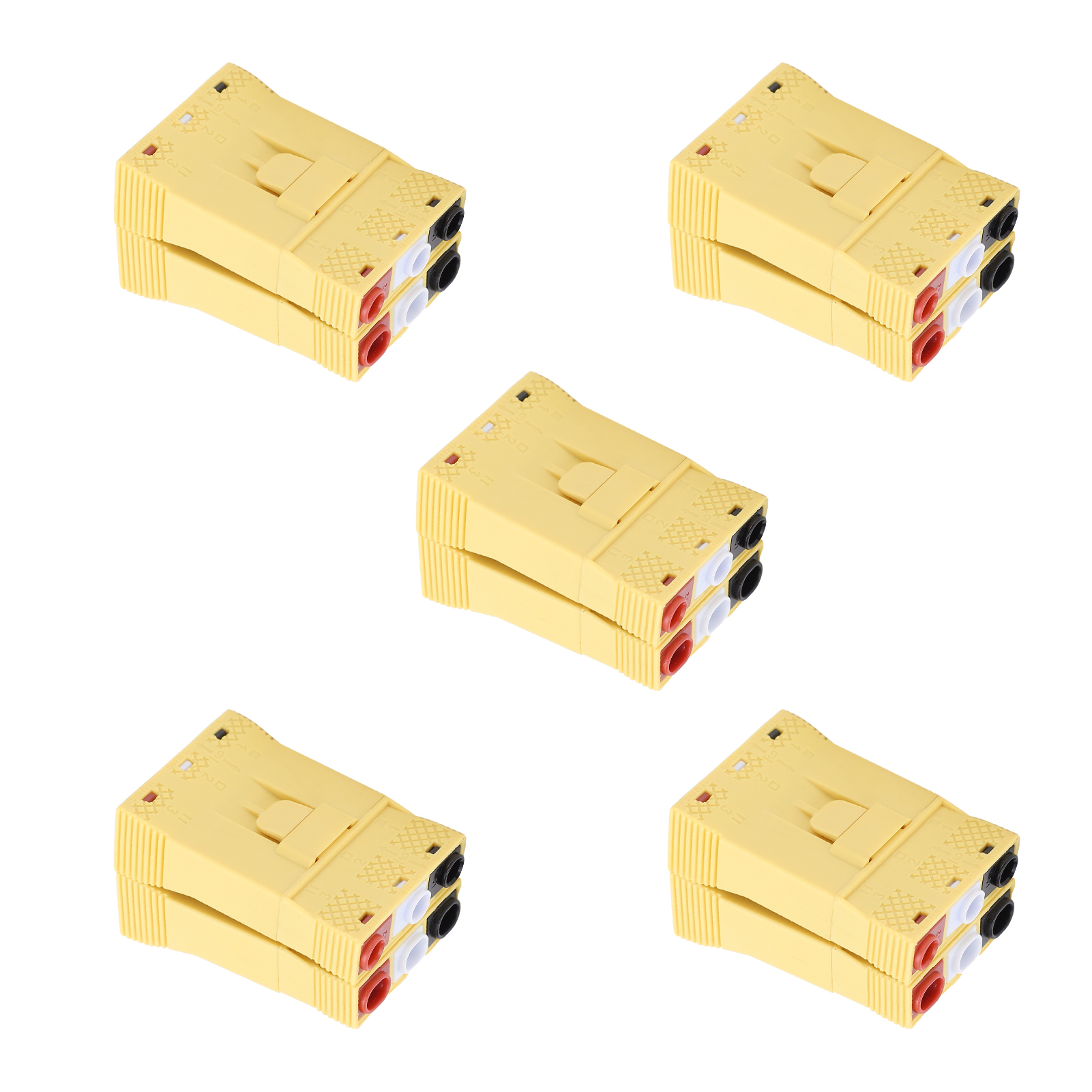 5er-pack Schnellverbinder Für Kabel, 3 Eingänge, 6 Ausgänge, Oj-636, Gelb, Stecker Und Buchse, Us-stecker Für Beleuchtung