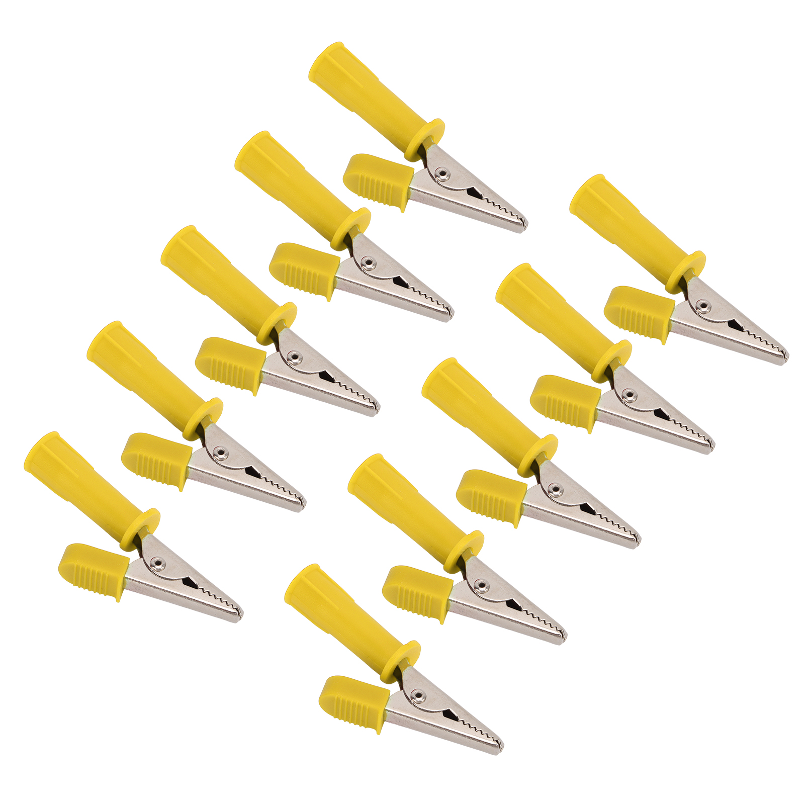 Packung Mit 10 Isolierten Krokodilklemmen, 5 Mm Öffnungen Aus Reinem Kupfer, Mit 4 Mm Klinkenstecker Für Experimentelle Tests (gelb)