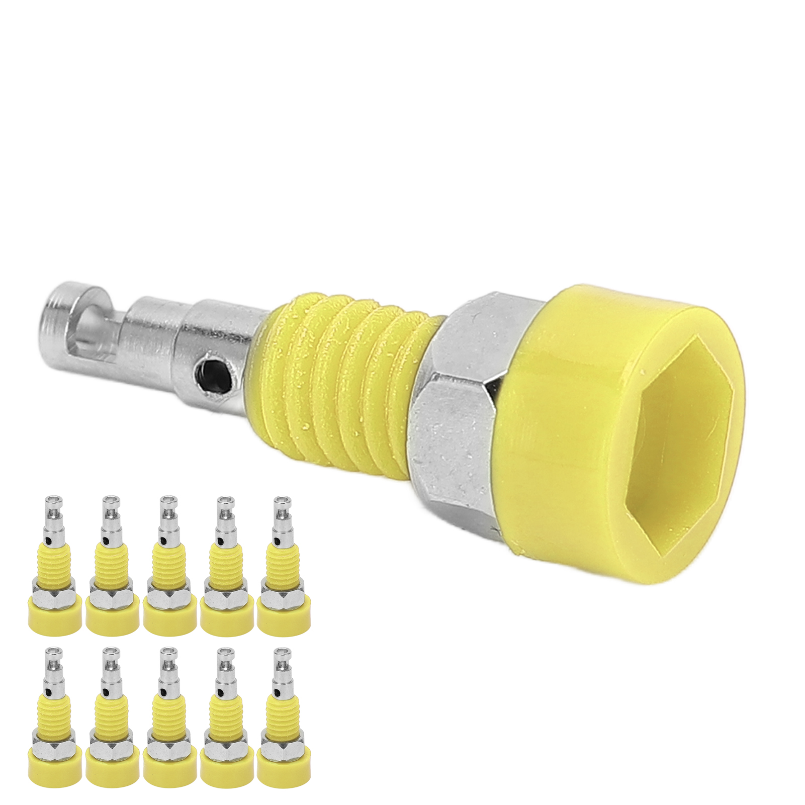 Packung Mit 10 Weiblichen 2-mm-bananensteckern, Mini-klemmenblöcke Für Elektronische Instrumente (gelb)