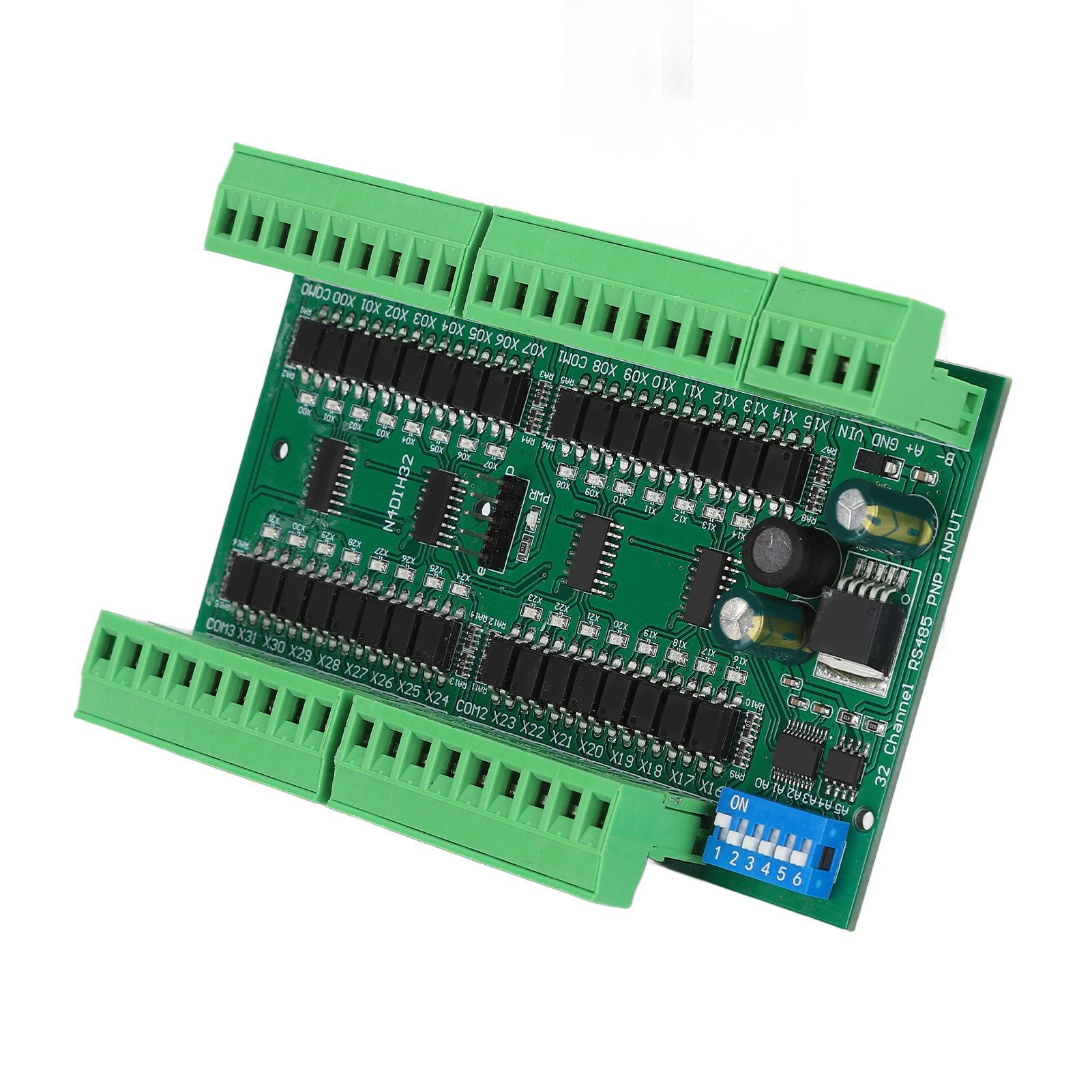 32-kanal-rs485-eingangscontroller Für Din-schienenmontage, Isoliert, Sps-schalter-anzahlerfassungskarte, High-level-pnp-modul