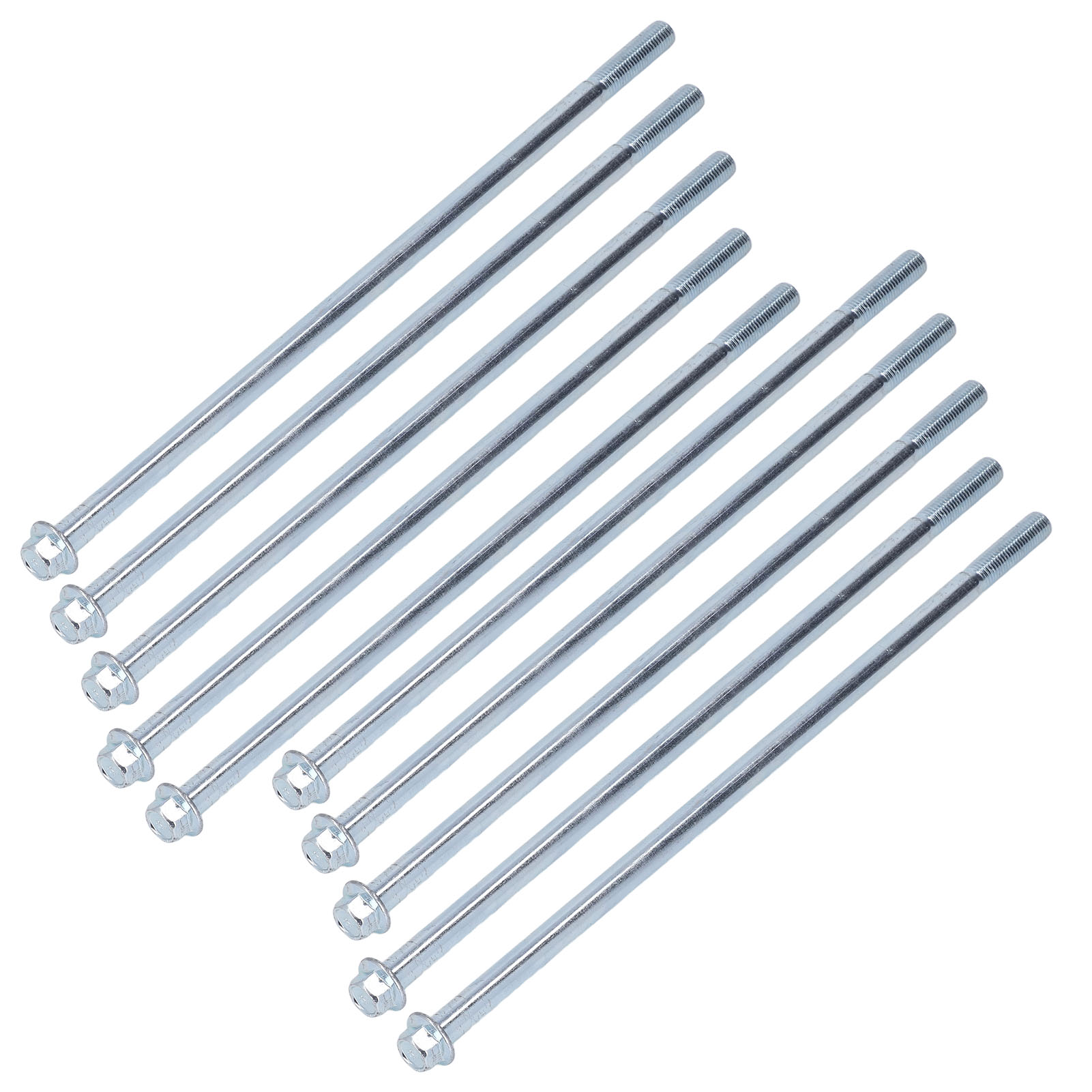Packung Mit 10 Hochbelastbaren, Länglichen Sechskantschrauben Mit 10x280mm Feingewinde Aus Kohlenstoffstahl