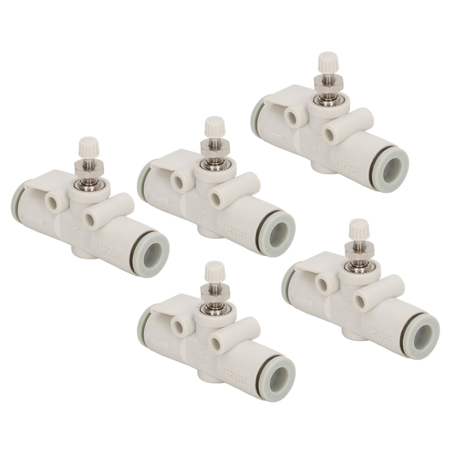 Packung Mit 5 Druckbeständigen Pvc-rohrdrosselklappen, Gerade Luftstromregelungsarmaturen Für Schläuche Mit 6 Mm Außendurchmesser.