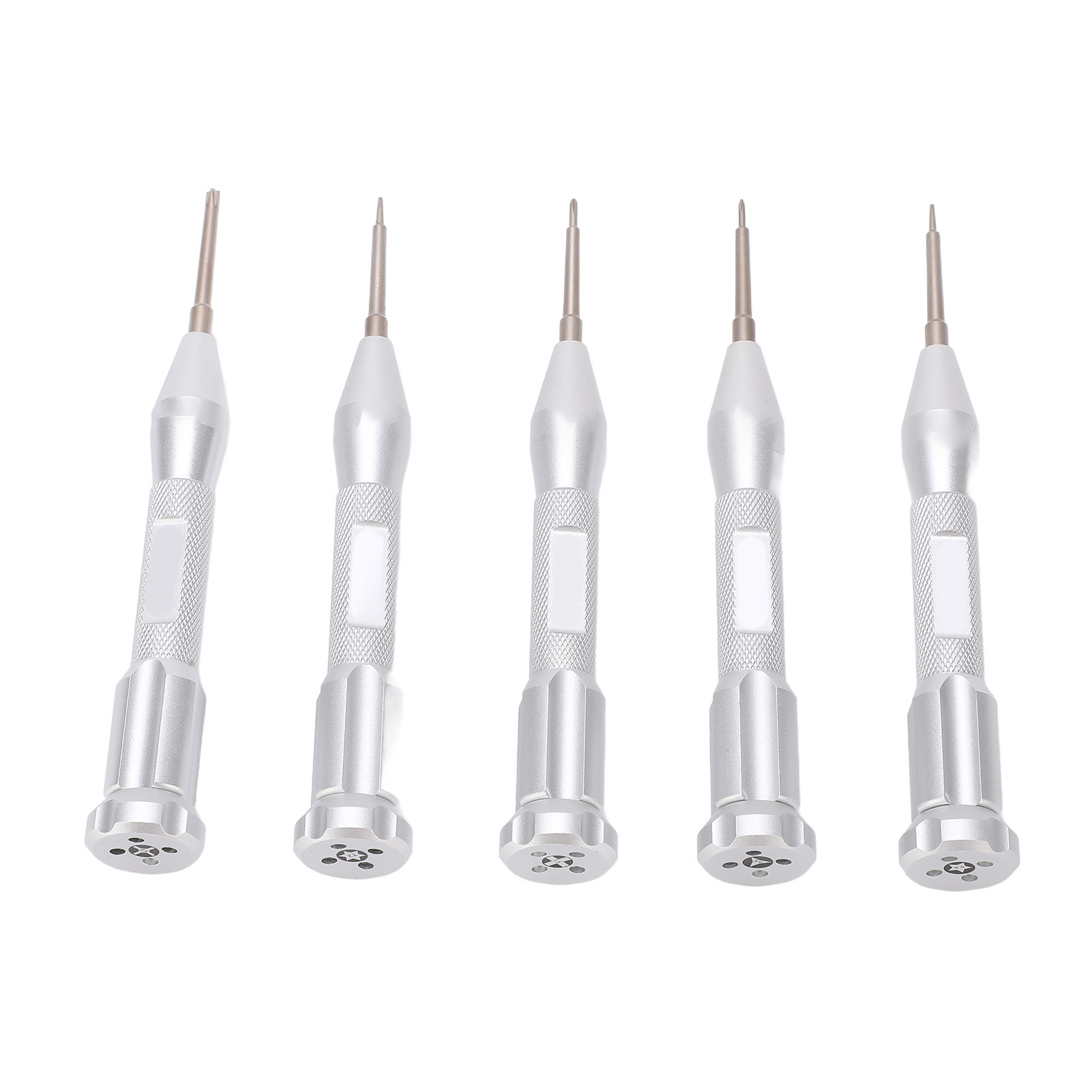Sortiment Aus 5 Kleinen Schraubendrehern Mit Feinen Spitzen Und Metallgriffen Für Die Reparatur Von Elektronikgeräten