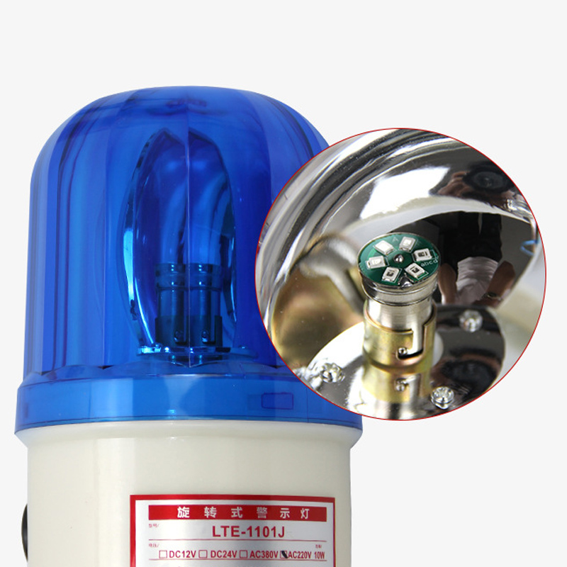 Rotierende Led-signalleuchte, 90 Db Geräuschpegel, Wasser- Und Staubdicht, Mit Blauer 12-v-led-lampe