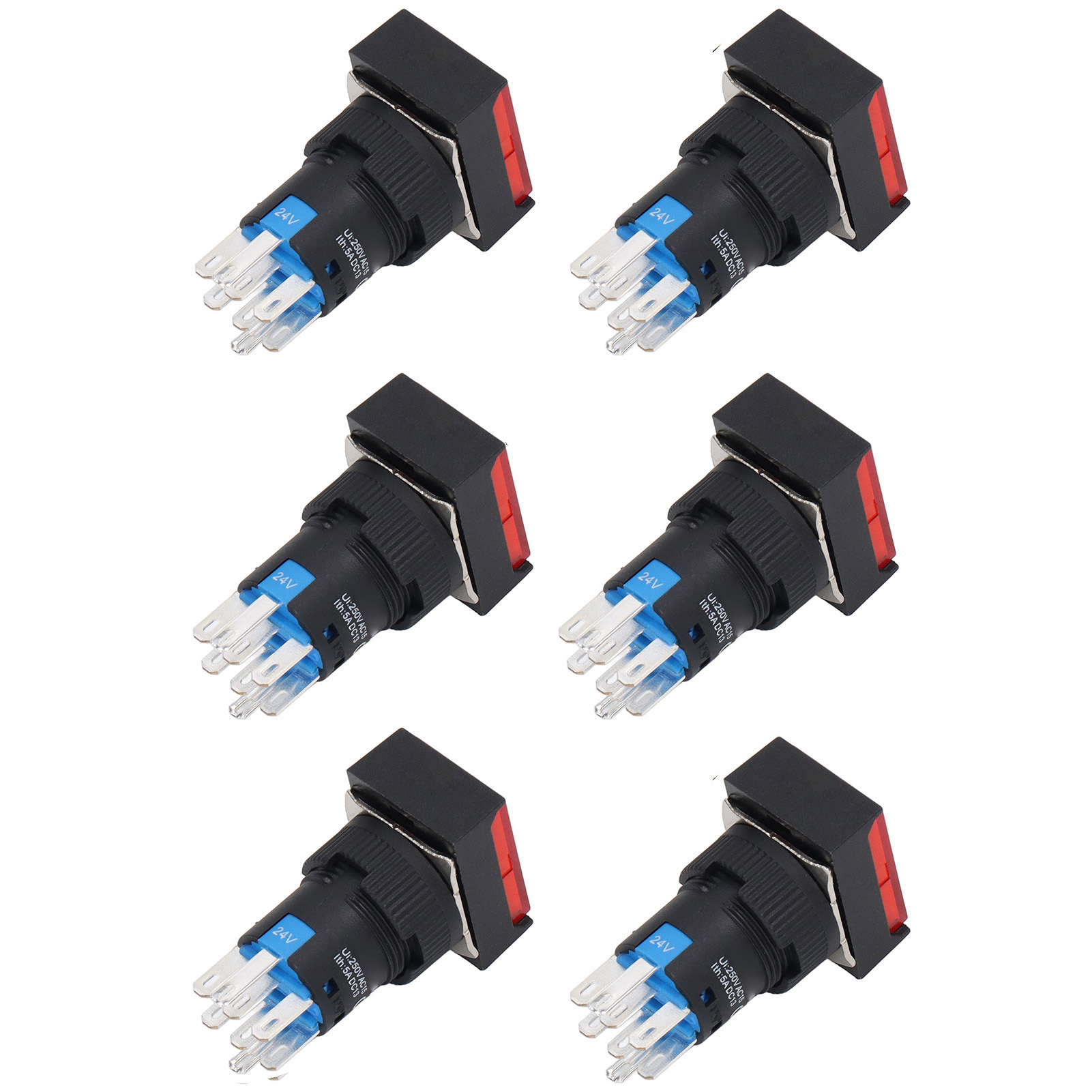 Packung Mit 25 Beleuchteten Drucktastern Mit Automatischer Verriegelung, Langer Lebensdauer, Für 24v-schütz.