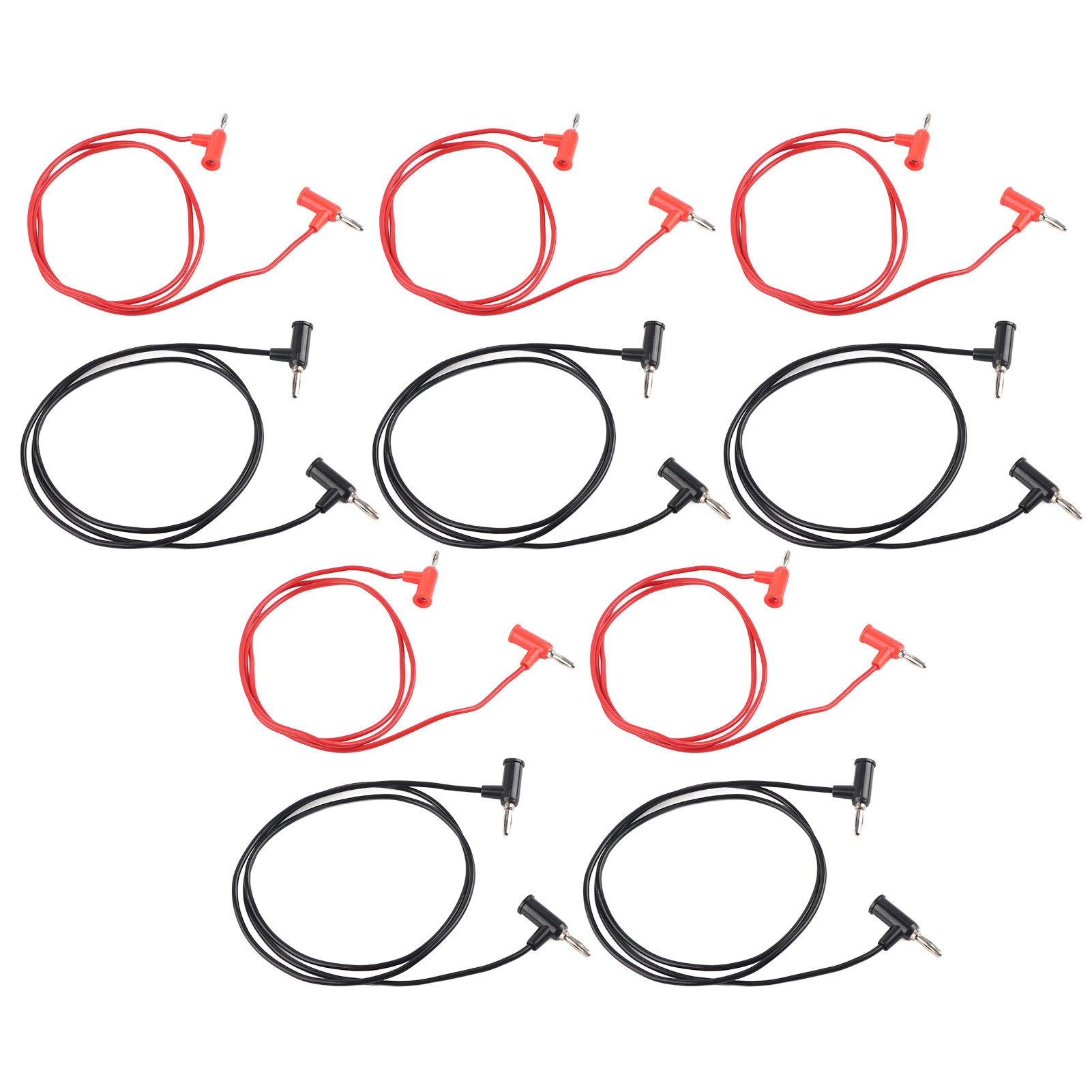5er-pack Messleitungen Mit 4-mm-bananensteckern, Pvc-kabel (stecker-stecker) Und Messingkern Für Elektronikreparaturen
