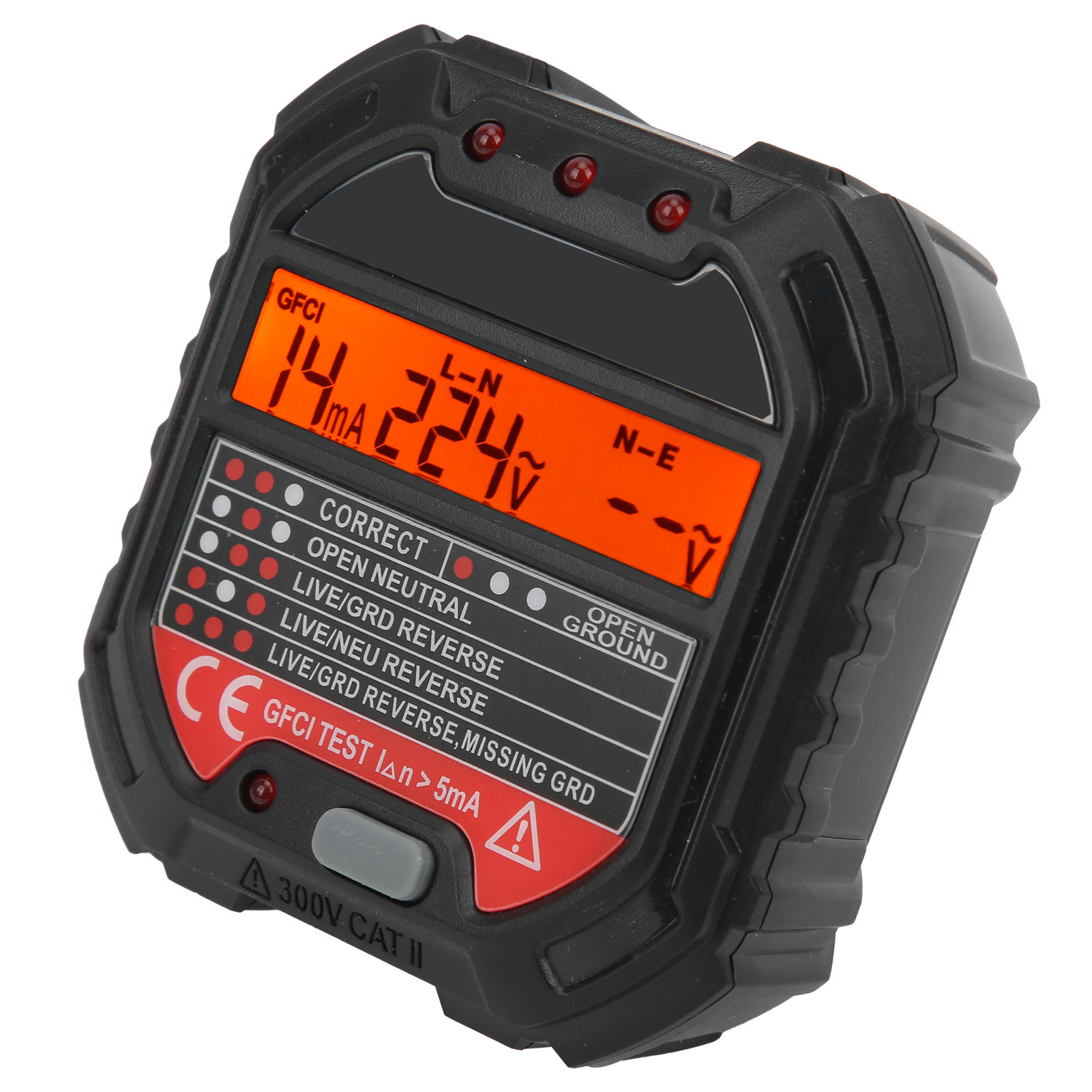 Ht107b Steckdosentester Mit Lcd-bildschirm, Frequenztest Und Stromkreisdetektor (usa, 90-250 V).