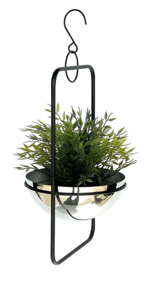 DanDiBo Blumenampel Innen Metall Wand Hängepflanzen 45 cm 96083 S mit Topf Silber Pflanzenhänger Blumenhänger Topfhänger Blumen Blumentopfhänger