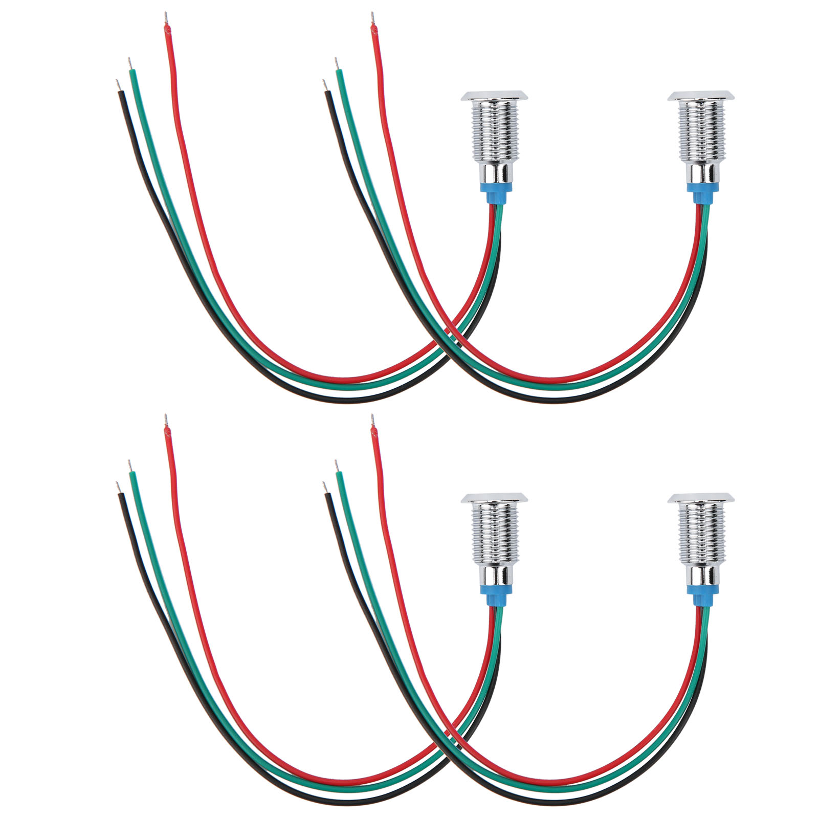 4 Sätze Vorverdrahteter, Wasserdichter, Zweifarbiger Runder Leds, Gemeinsame Anoden-anzeigeleuchte, 10 Mm, 1224 V (rot Und Grün)