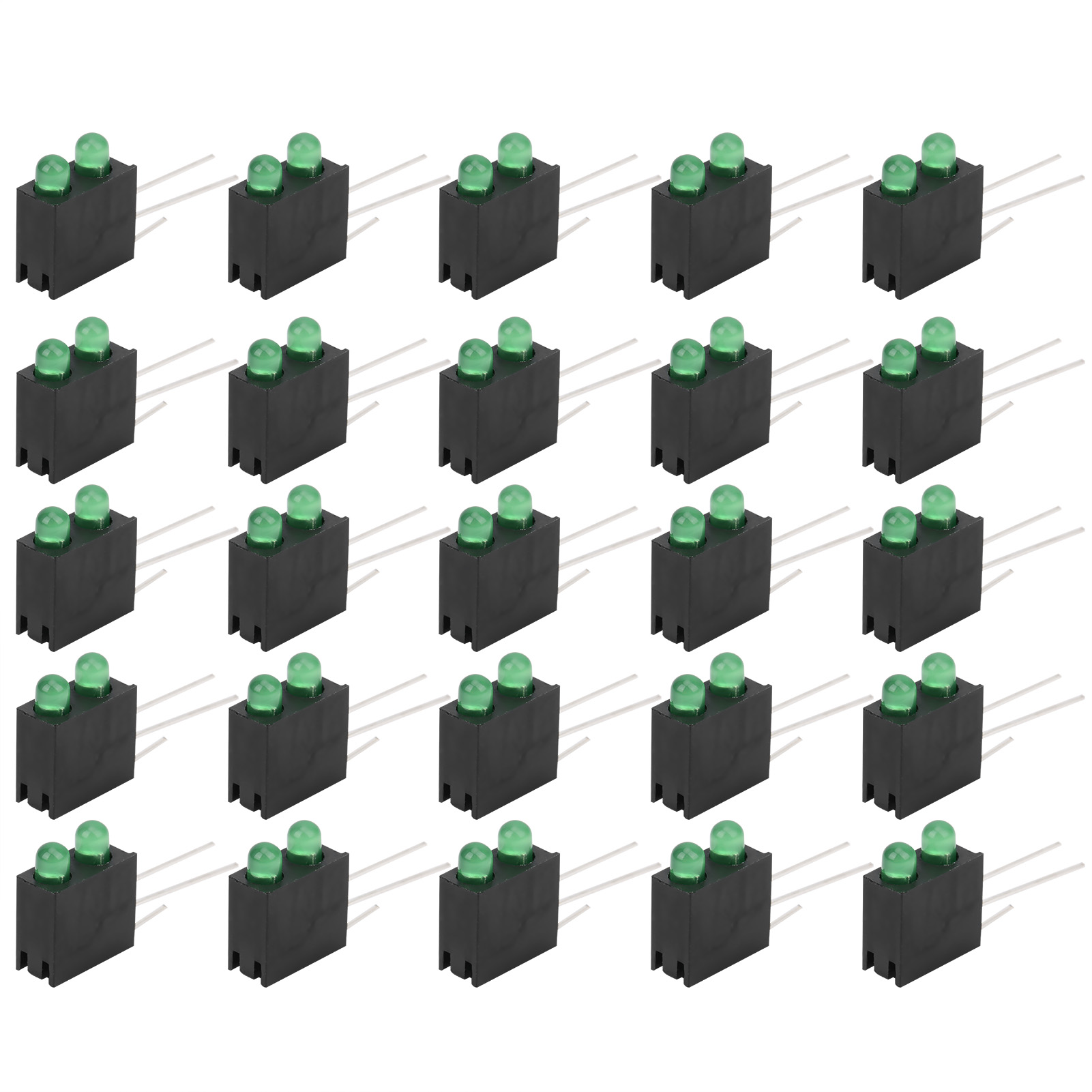 Packung Mit 100 Led-lampenfassungen (3 Mm, Zwei Löcher) Mit Sockel, Zubehör Für Industrielle Anzeigegeräte, Grünes Licht