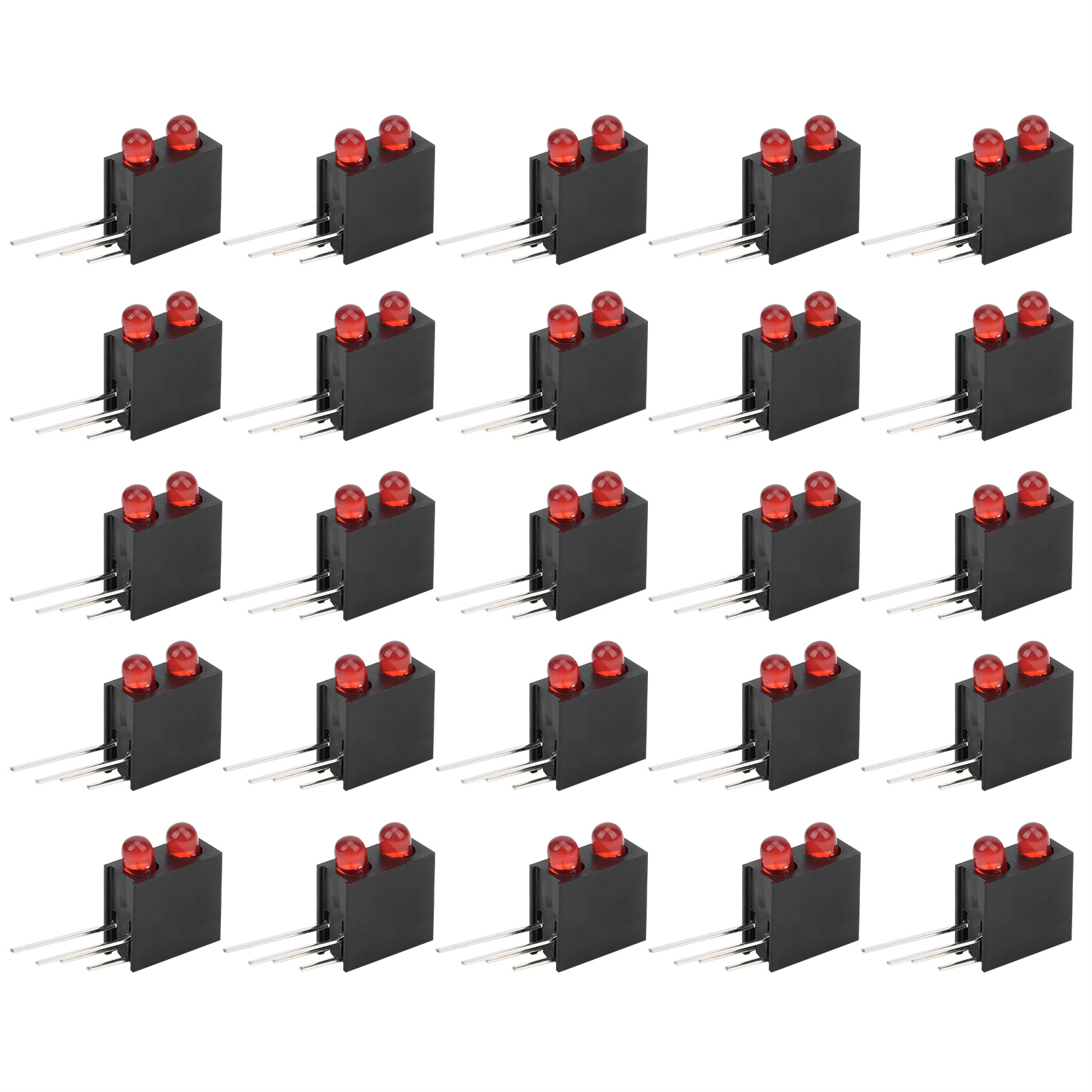 Packung Mit 100 Led-lampenfassungen (3 Mm, Doppelloch) Mit Sockel, Zubehör Für Industrielle Signaltechnik, Rotes Licht