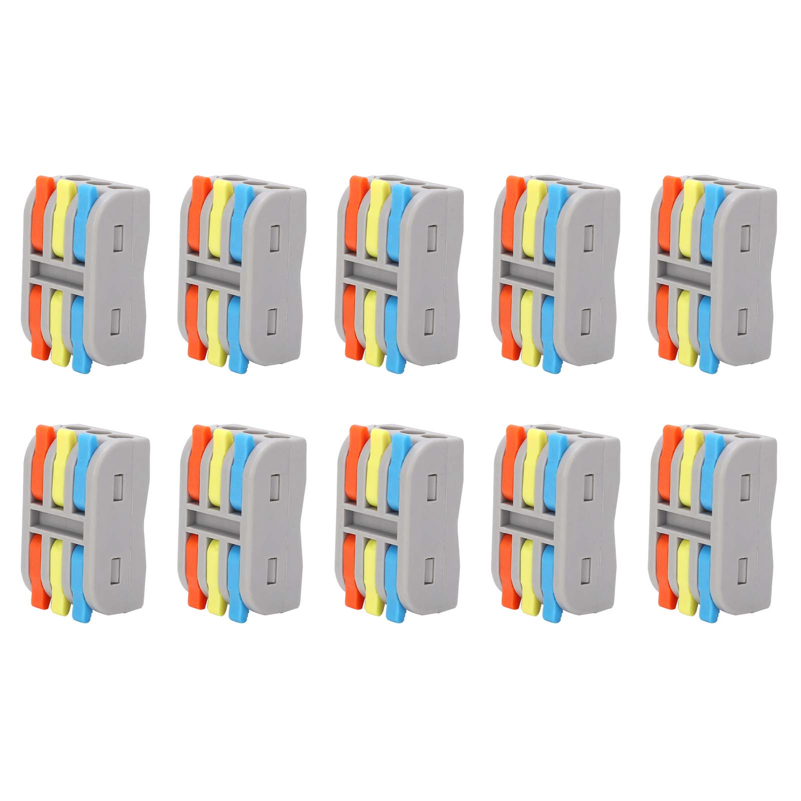 Packung Mit 10 Miniatur-hebelklemmen, 3 Eingänge/3 Ausgänge, 250-v-schnellanschlussklemme