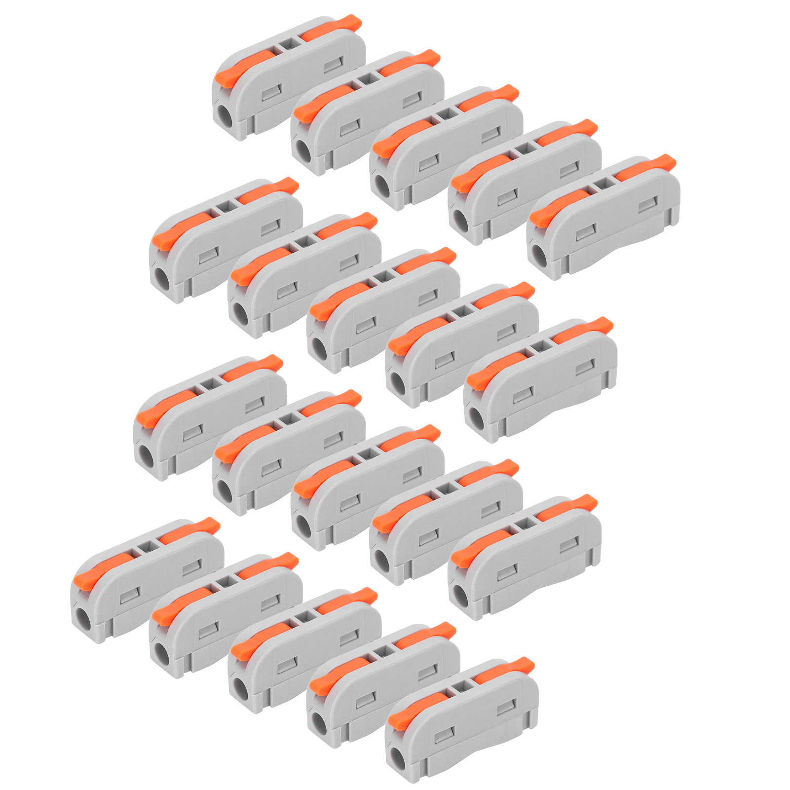 Packung Mit 20 Miniatur-hebelsteckverbindern, 1 Eingang/1 Ausgang, 250-v-schnellanschlussklemme