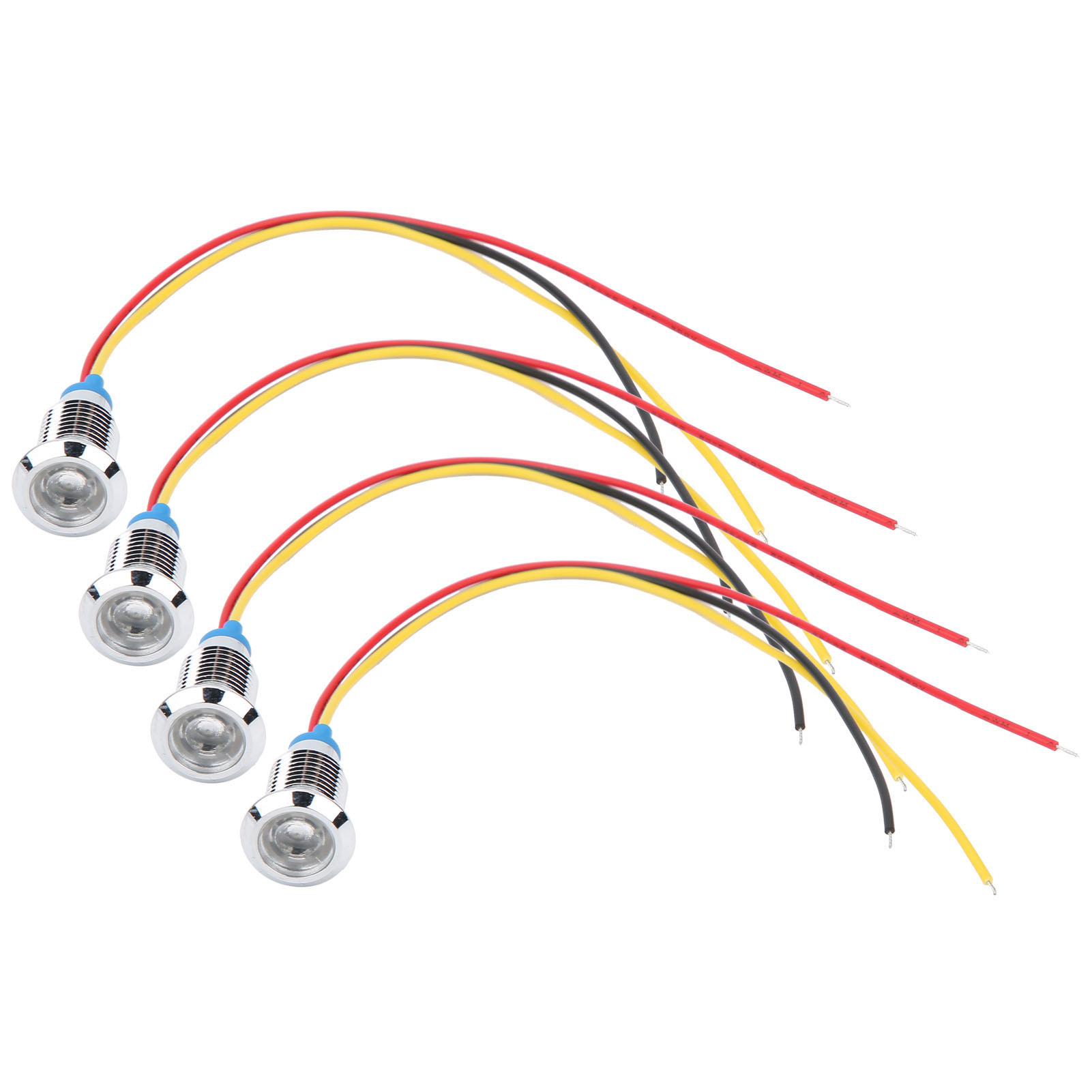 Vorverdrahtete, Wasserdichte, Runde Led-sets Aus Metall, Gemeinsame Kathode, Zweifarbige Anzeige, 10 Mm, 1224 V (rot Und Gelb)