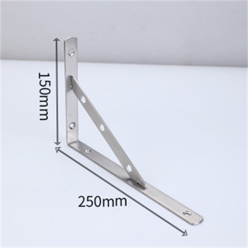 Verstärkte, Dreieckige Wandhalterung Aus Edelstahl, Abnehmbarer Rechtwinkliger Winkel, 3 Mm Dick, 250 Mm (10 Zoll), Mit 6x40-eisendübeln
