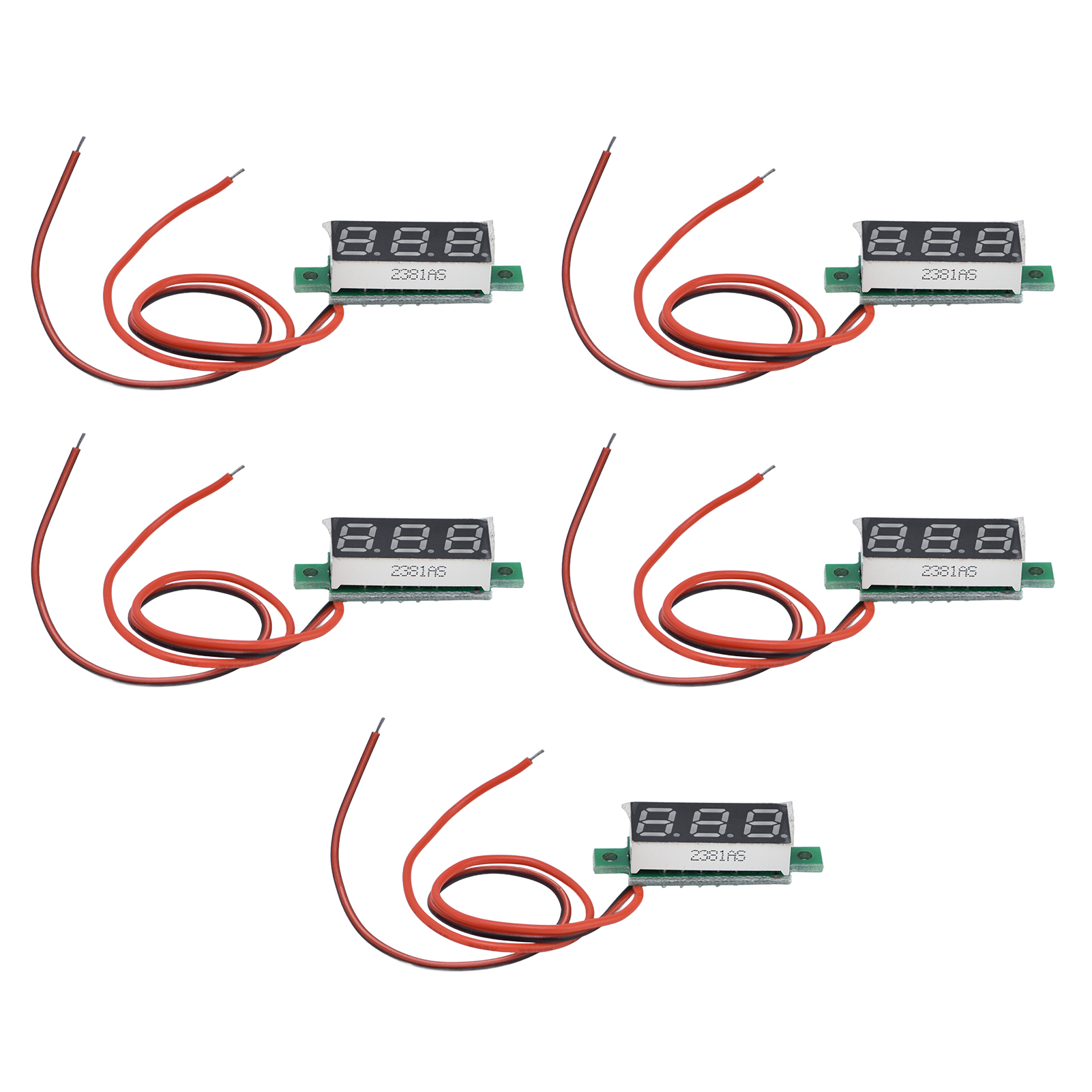 Set Mit 5 Digitalen Mini-gleichstromvoltmetern, Einstellbare 2-draht-spannungsprüfer Und -detektoren Für 0,28 Zoll (gelb-grün, 2,630 V)