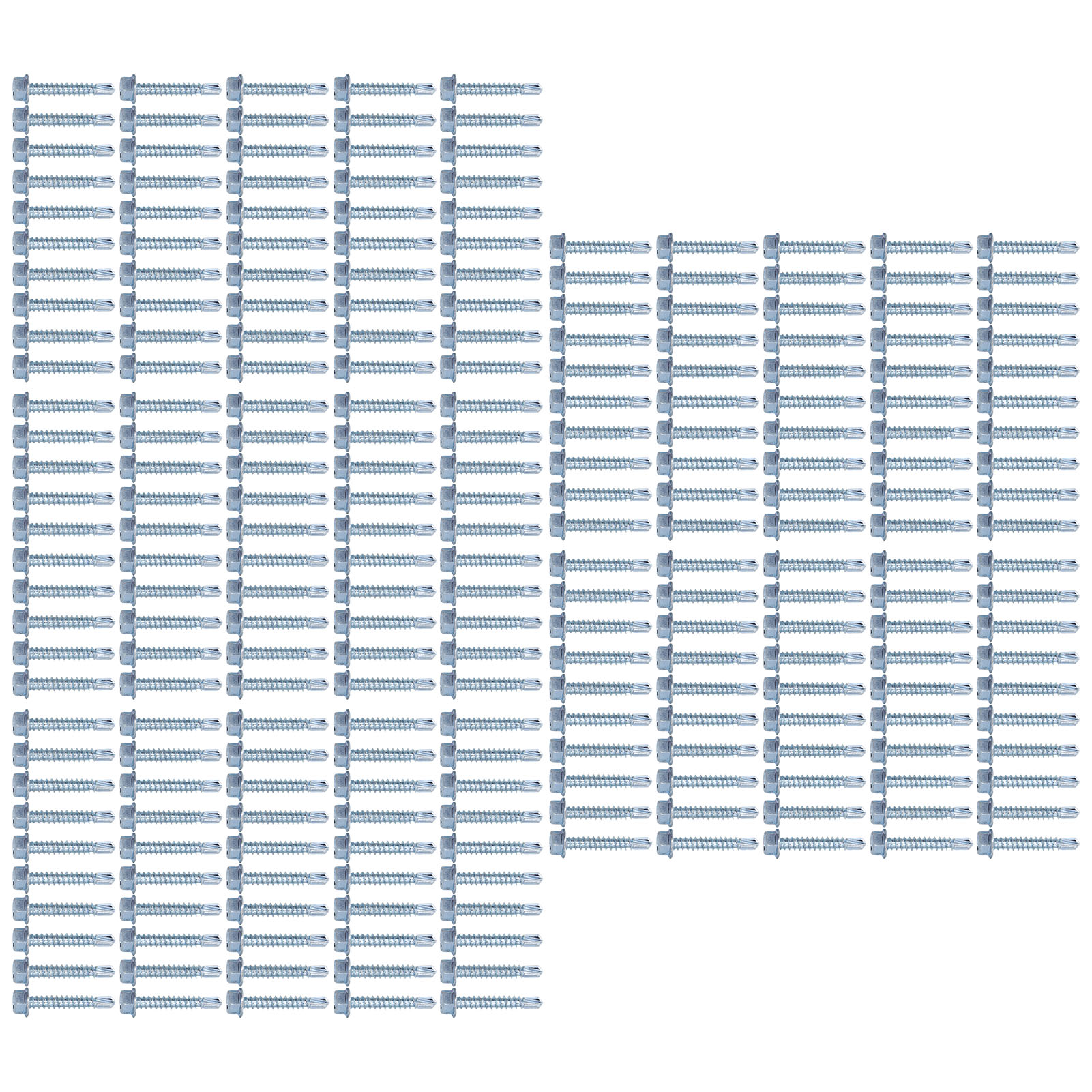 250 Selbstbohrende Schrauben Aus Verzinktem Kohlenstoffstahl Zur Befestigung Von Blechen, Sechskantkopf M4,2 X 25