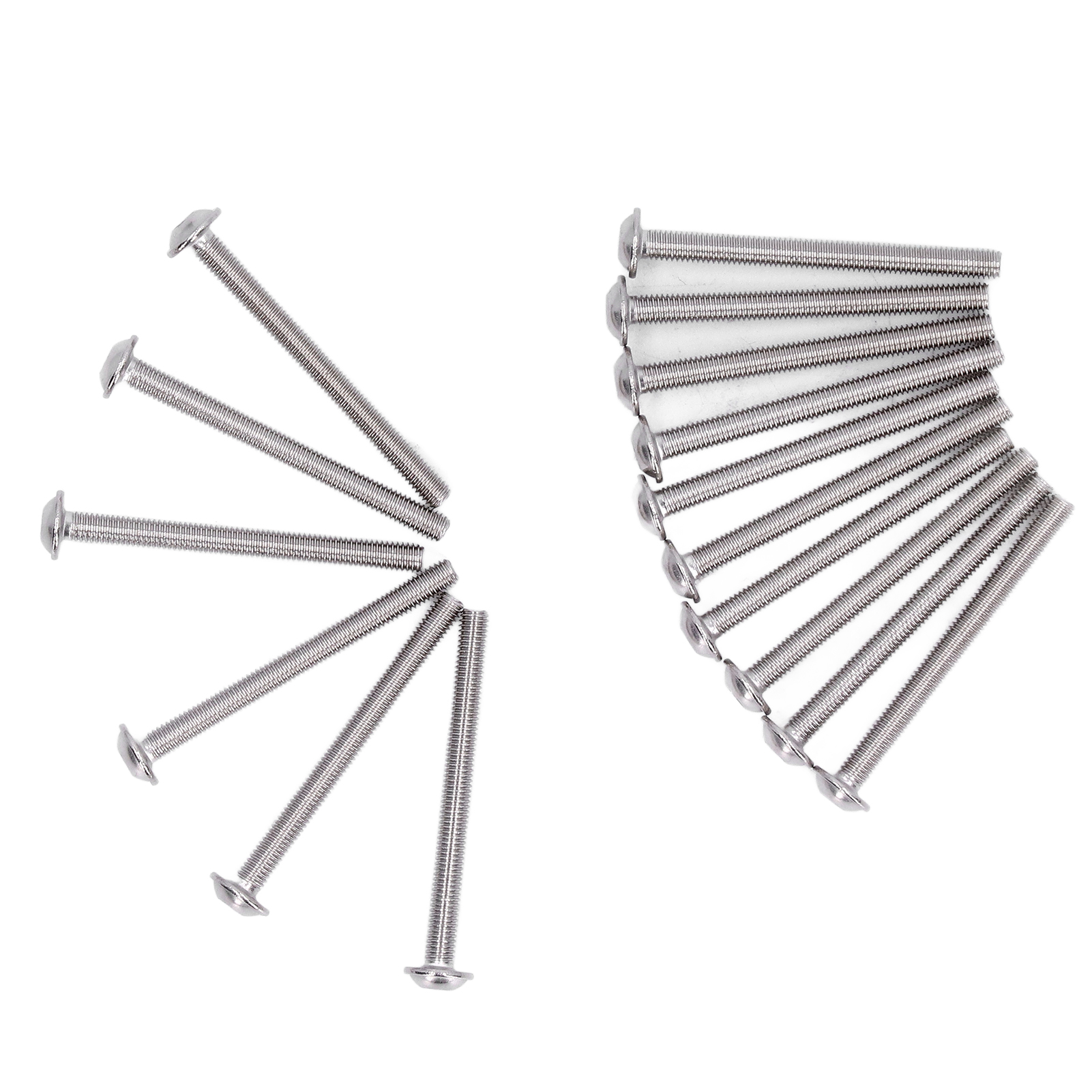 Satz Mit 50 Flachkopf-flanschschrauben Aus Edelstahl A2-70, M3 X 35 Mm
