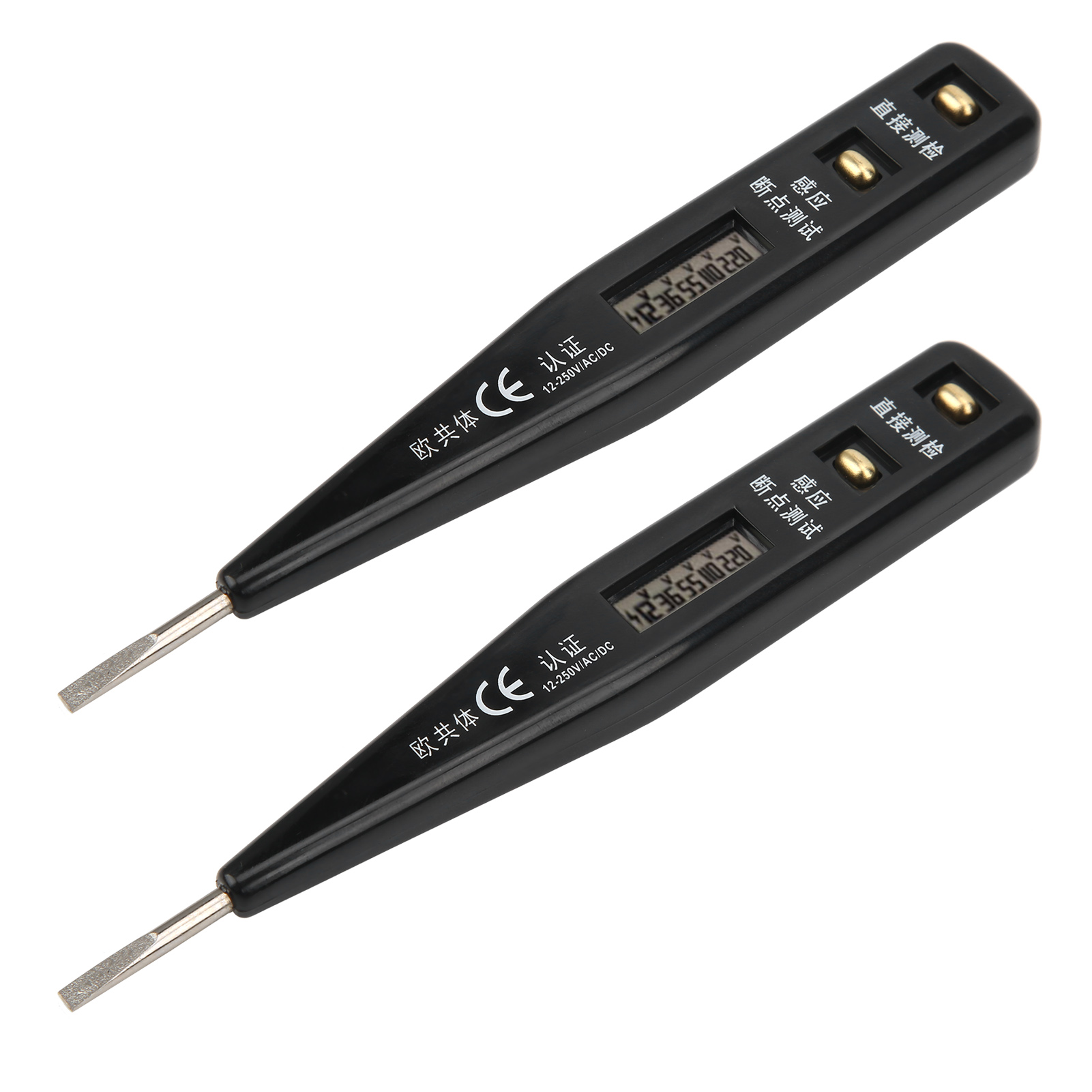 Set Aus 2 Empfindlichkeitsprüfstiften Mit Digitalanzeige, Kompaktem Multifunktions-elektroprüfstift Und Spannungsdetektor