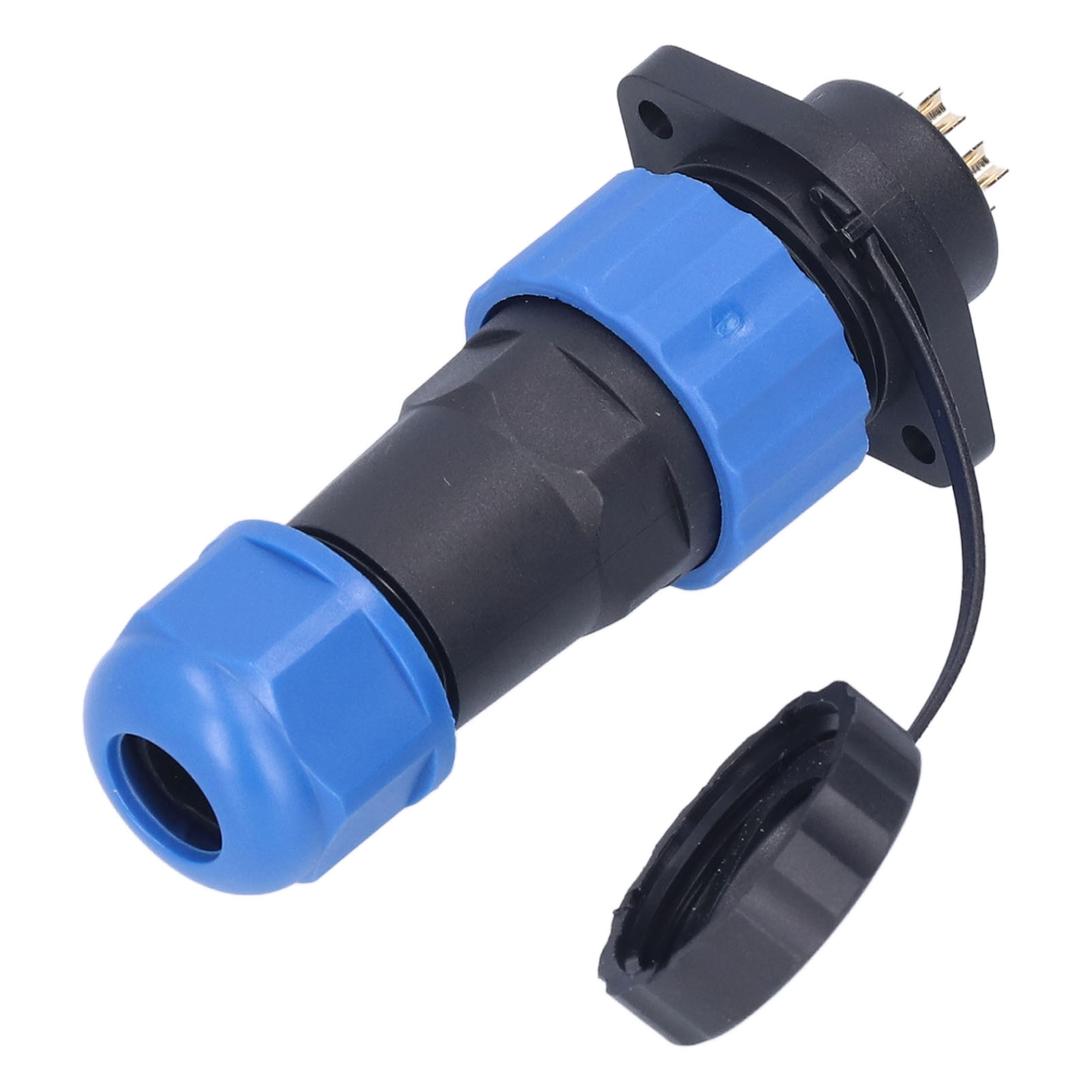 Ip68 Wasserdichter Luftfahrt-stromanschluss Mit Flansch, Ac380v Sp205-poliger Industrieadapter (380v 25a)
