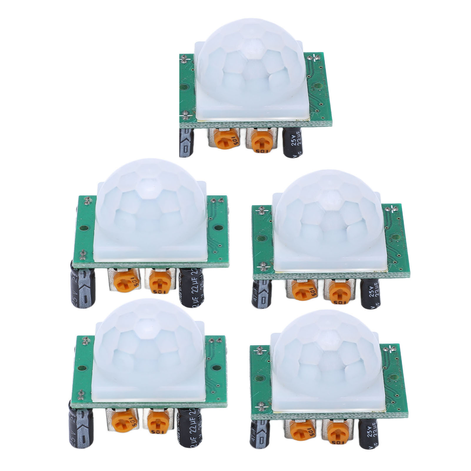 Packung Mit 5 Pir-infrarot-(pir)-modulen Für Leiterplatten, Empfindlich, Stabil, Genau Und Mit Geringem Stromverbrauch, Bewegungsmelder Für Alarmsysteme, 4,5-20 V Dc.
