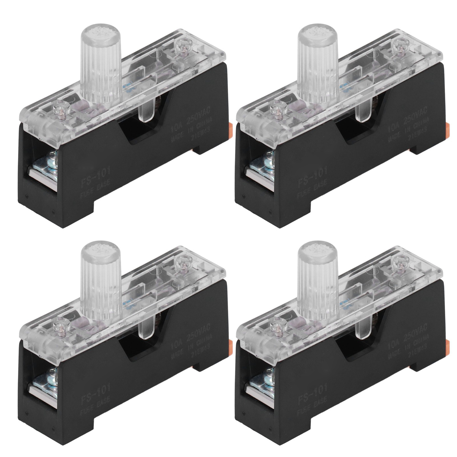 Packung Mit 20 Einpoligen Niederspannungs-sicherungshaltern Zur Schienenmontage Mit Kontrollleuchte, 10 A 250 V Fs-101 6 X 30 Mm