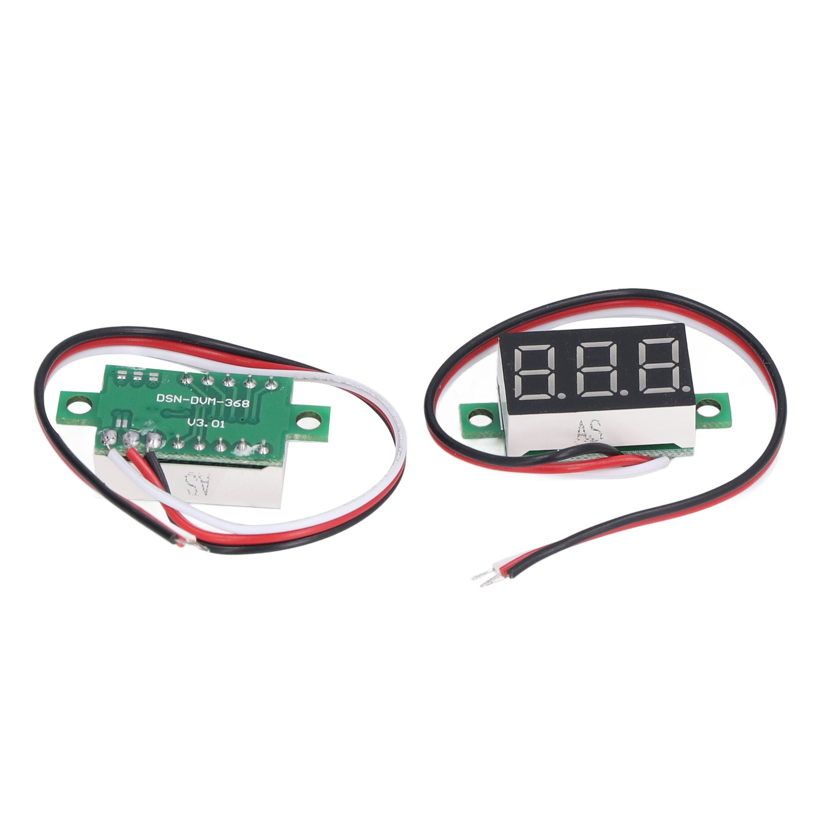 Set Mit 2 Mini-digital-gleichstromvoltmetern Mit Led-anzeige, 3-draht-spannungsprüfer, Roter Kontrollleuchte, 0,36 Zoll, 0–30 V