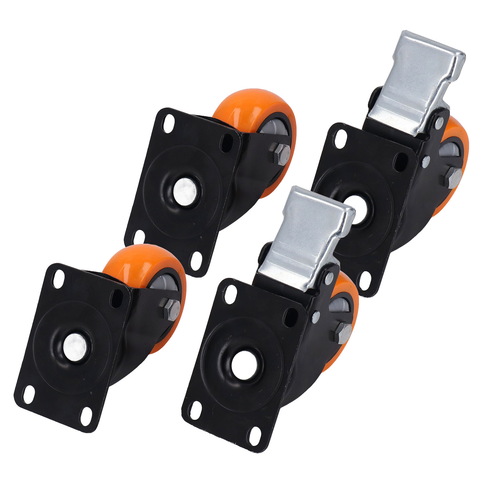 4 Schwerlast-lenkrollen Mit Pvc-deckplatte Und 2 Kugellagern, Tragfähigkeit 363 Kg (800 Lb), Durchmesser 7,6 Cm (3 In).
