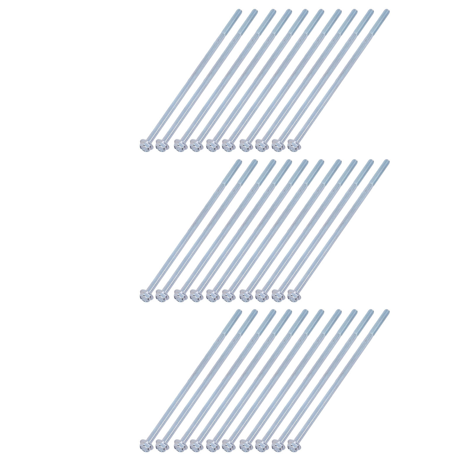 20 M8-langsechskantflanschschrauben Aus Kohlenstoffstahl Für Generatoren, Blau-weiß Verzinkt, M8 X 185