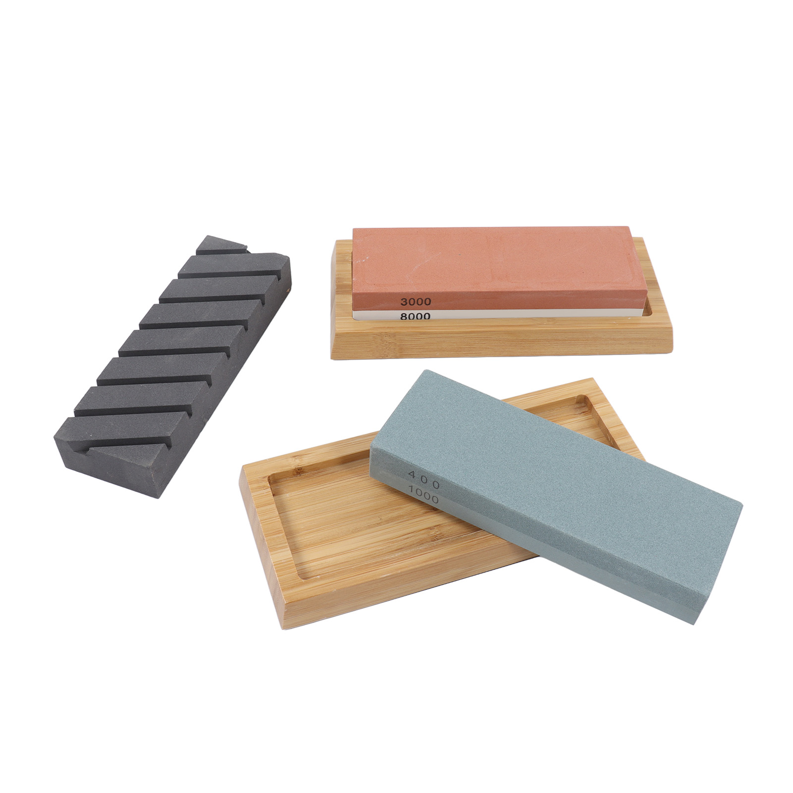 Schleifstein, Abrichtstein, Winkelanschlag, Polierstein-set Mit Holzsockel