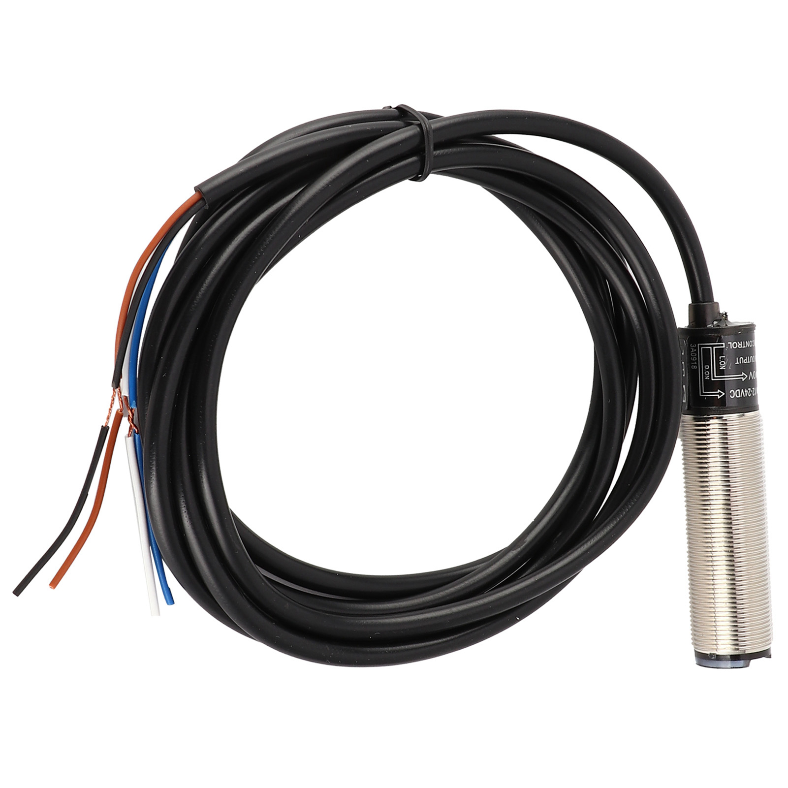 Zylindrischer 4-draht-berm-lichtschrankensensor Mit Diffuser Reflexion, 12–24 V Dc-netzteil, Br400-ddt