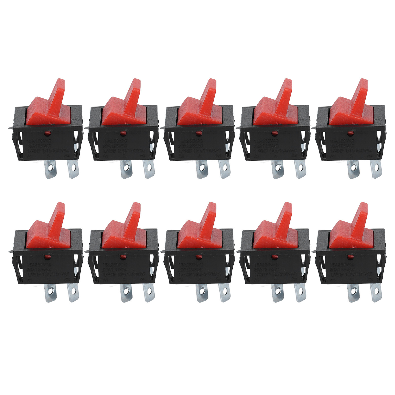 Packung Mit 10 Wippschaltern, 125v/250v Ac, Aus Flammhemmendem Pa66-material, Hohe Langlebigkeit, Stabil Und Hohe Belastbarkeit.