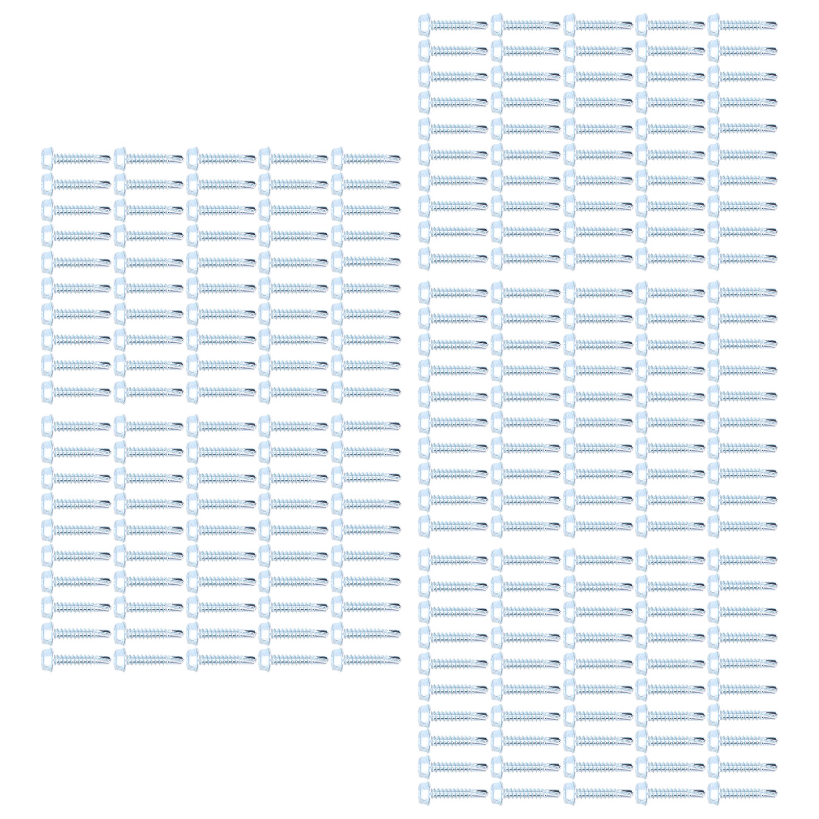 250 Selbstbohrende, Verzinkte Kohlenstoffstahlschrauben Zur Blechbefestigung, Sechskantkopf M4,8 X 25