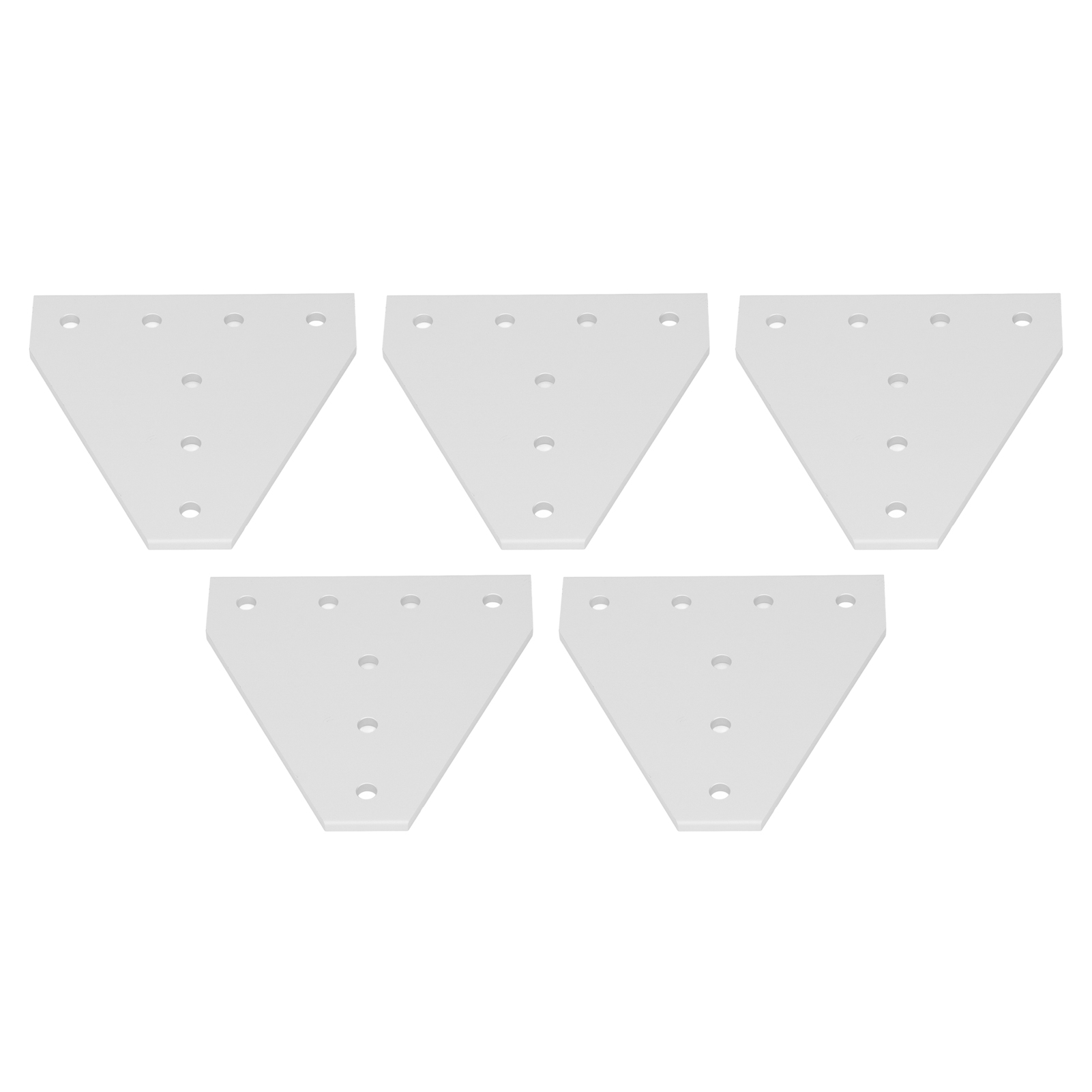 5-teilige Verbindungsverstärkungsplatte, Oxidierte Weißsilberne Oberfläche, 7 Löcher, Aluminiumlegierung 4040t
