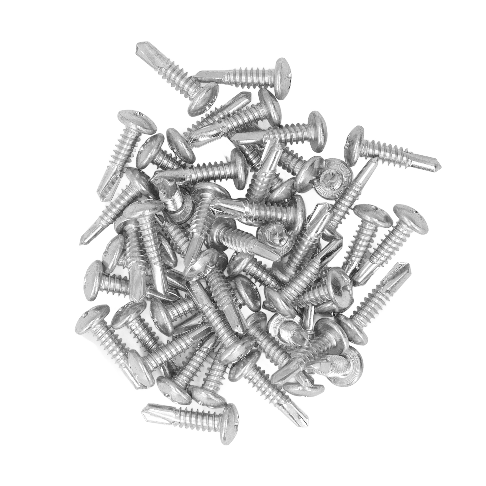 50 Selbstbohrende Schrauben Aus Verzinktem Kohlenstoffstahl, Rundkopf, Durchmesser 4,8 X 19 Mm, Für Den Heimgebrauch.