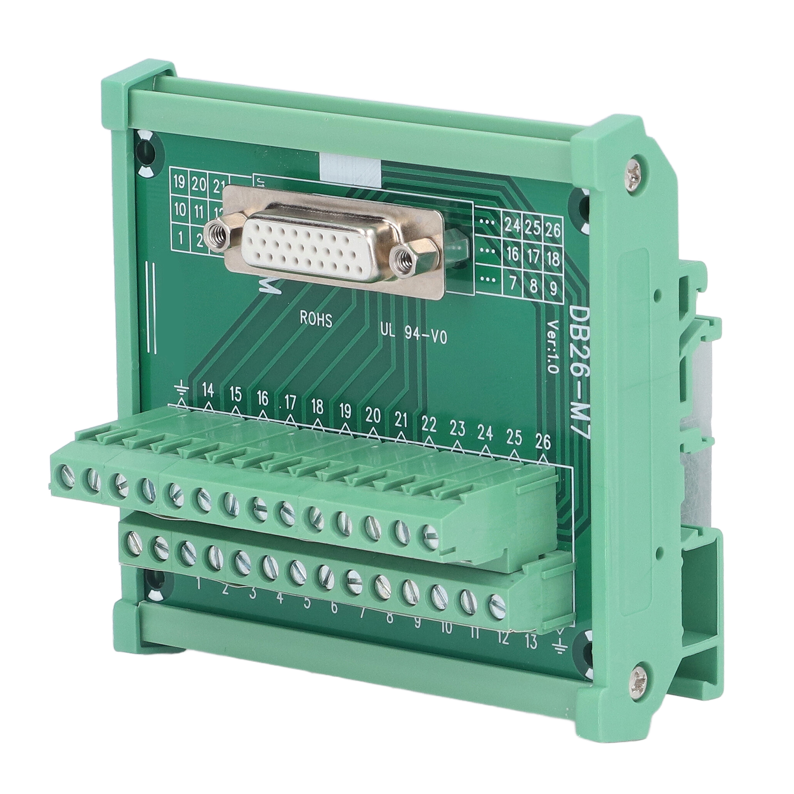 Leiterplatten-anschlussklemme, Material: Kupfer, Sockel: Kupfer, 0,8 A/pin, Anzugsmoment: 0,2 Nm, Bedruckte Etiketten, 60-v-dc-buchsenverteilermodul