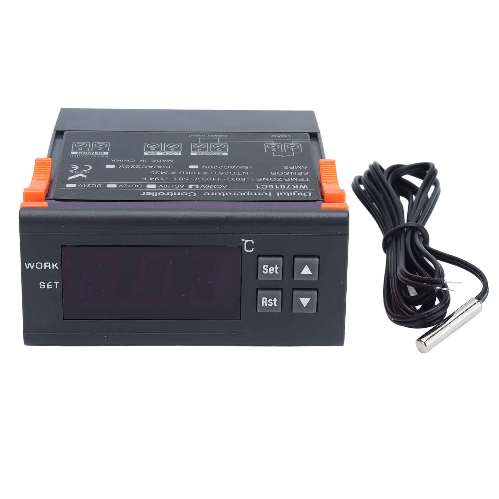 Digitaler Temperaturregler, Elektronischer Thermostat Mit Lcd-bildschirm Und Fühler, 220 V Wechselstrom / 5 A